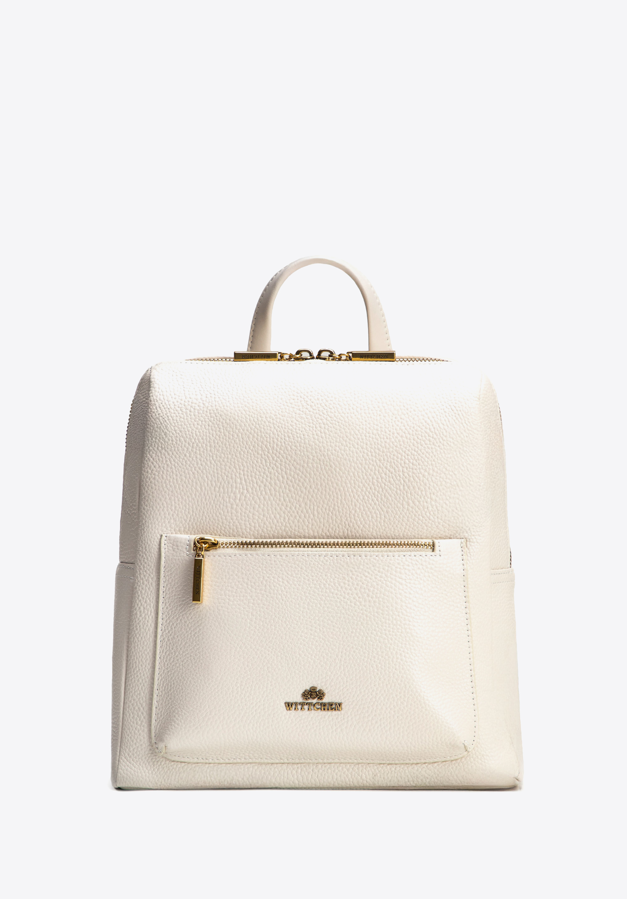 Rucsac de damă din piele, crem, 100-4E-226-9, Fotografie 1