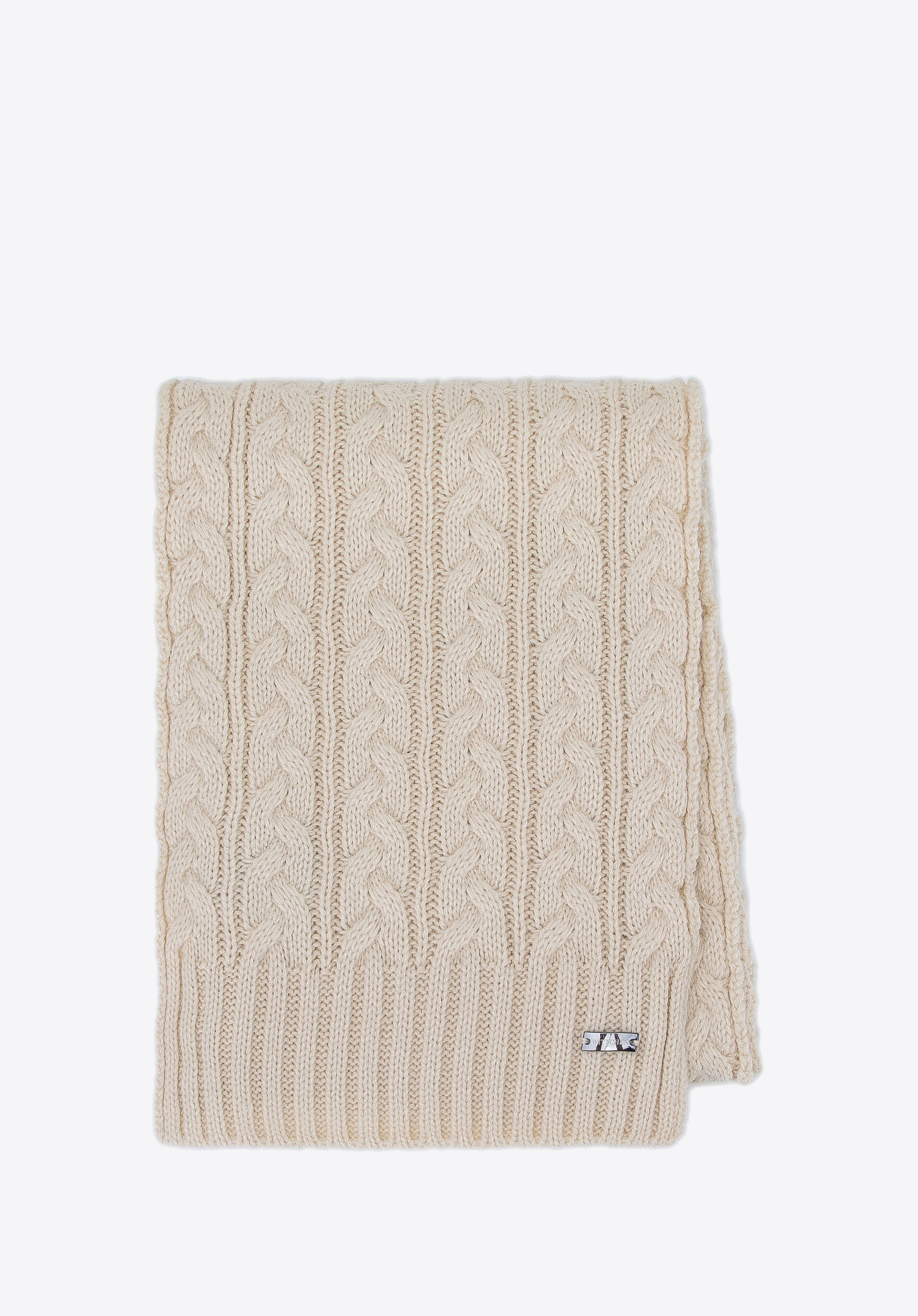 Șal de damă cu împletitură densă, crem, 95-7F-005-0, Fotografie 1