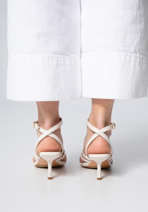 Sandale stiletto pentru femei., crem, 98-D-970-1-40, Fotografie 5