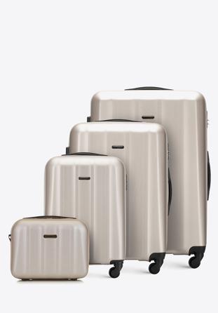 Set de valize din policarbonat texturat, crem, 56-3P-11K-86, Fotografie 1