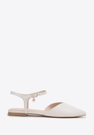 Slingback din piele cu toc jos, crem, 98-D-952-0-39, Fotografie 1