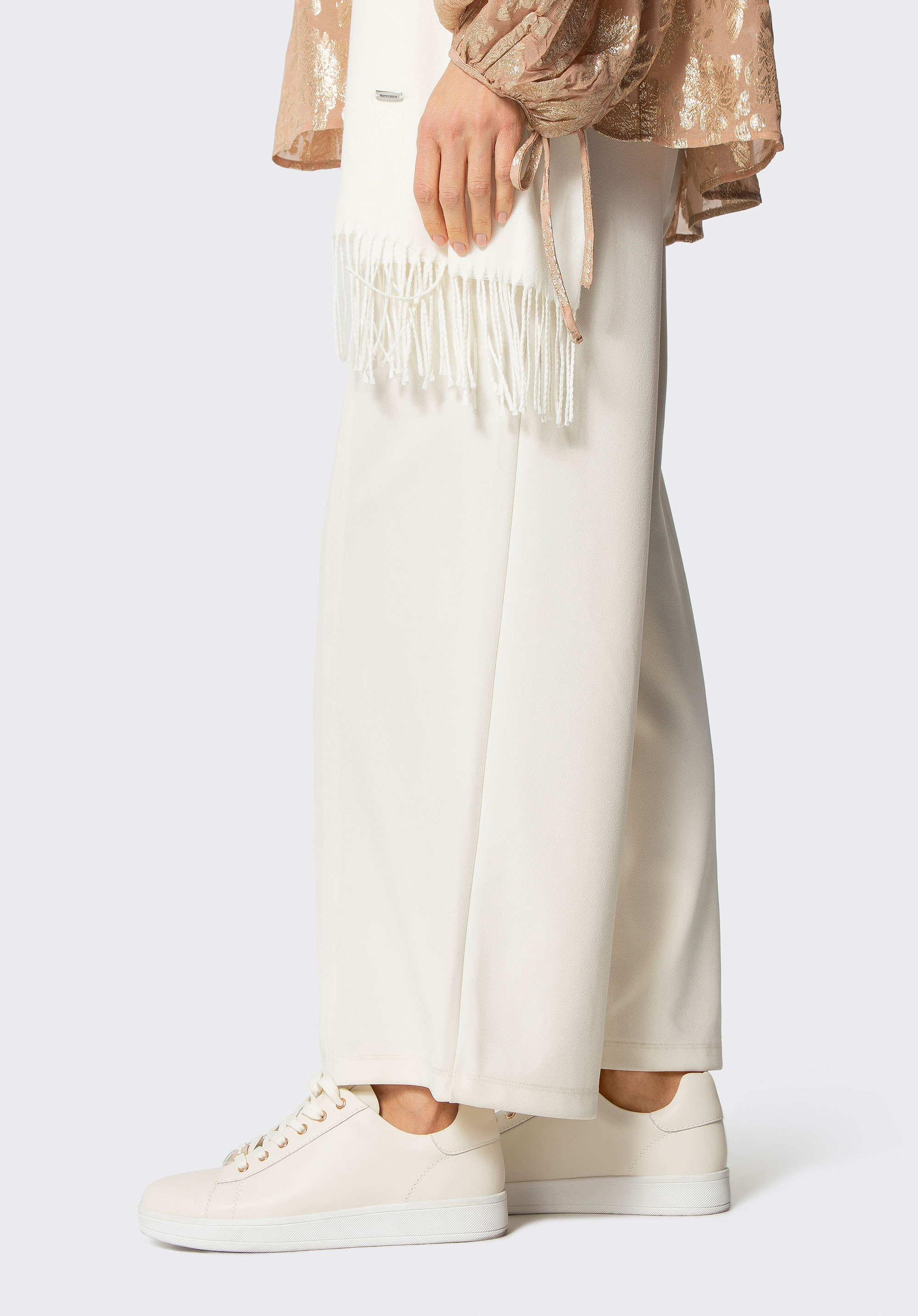 Teniși din piele pentru femei cu platformă, crem, 101-D-972-0-40, Fotografie 1