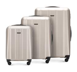 Un set de valize din policarbonat facturat, crem, 56-3P-11S-86, Fotografie 1