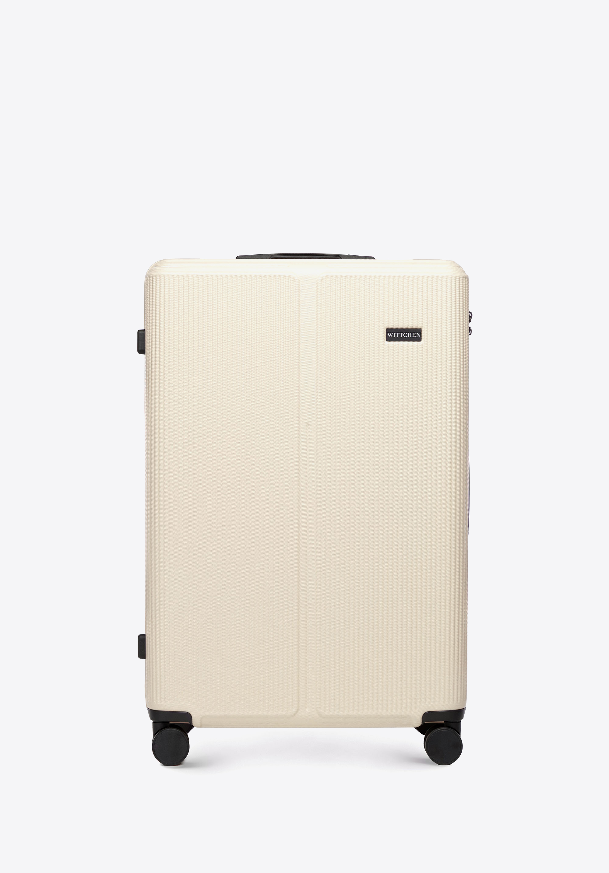 Valiză mare de cabină din ABS cu dungi, crem, 56-3A-603-80P, Fotografie 1