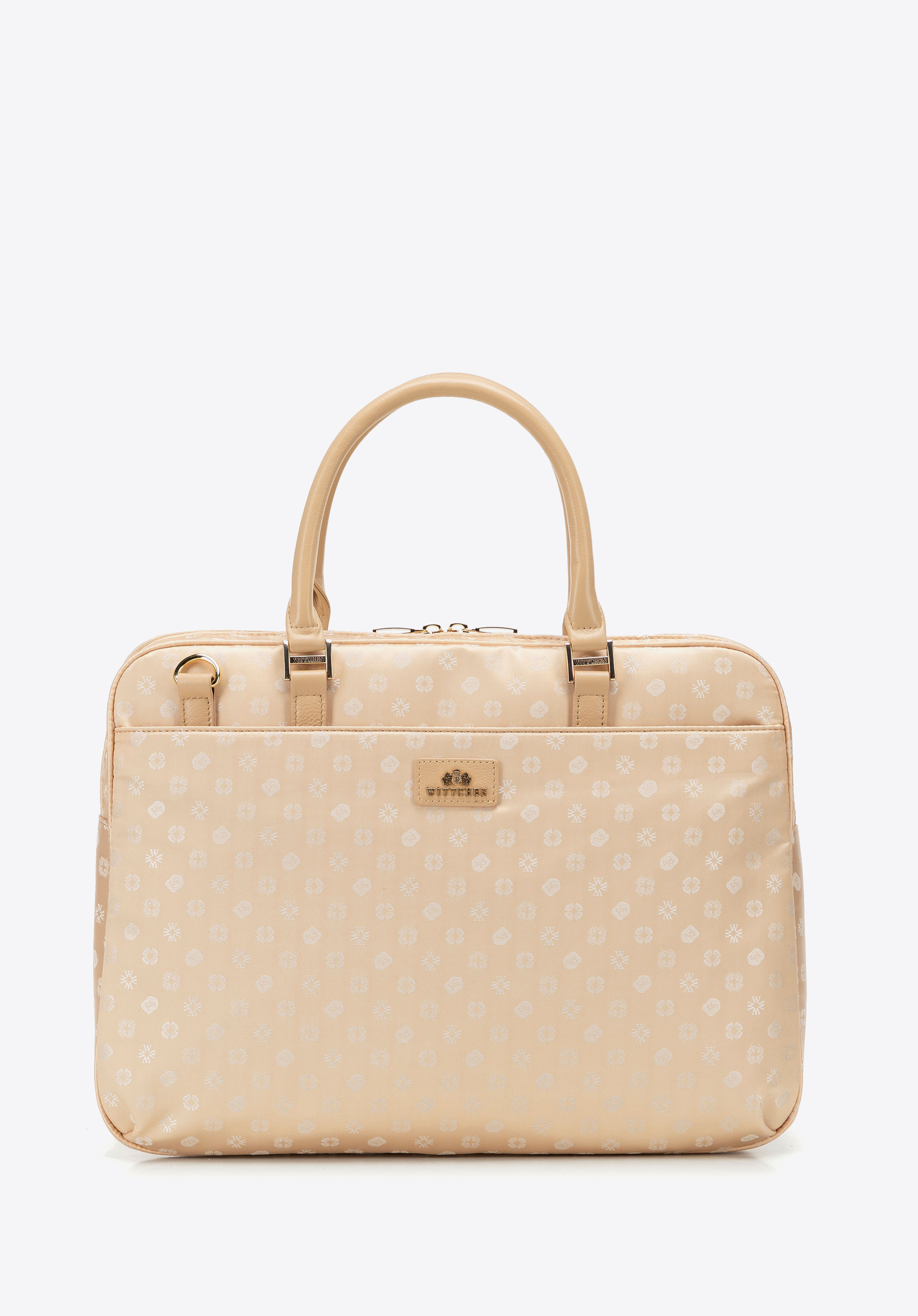 14“ Jacquard-Laptoptasche für Frauen mit Monogramm | WITTCHEN, Creme, 98-4E-907-0, Bild 1