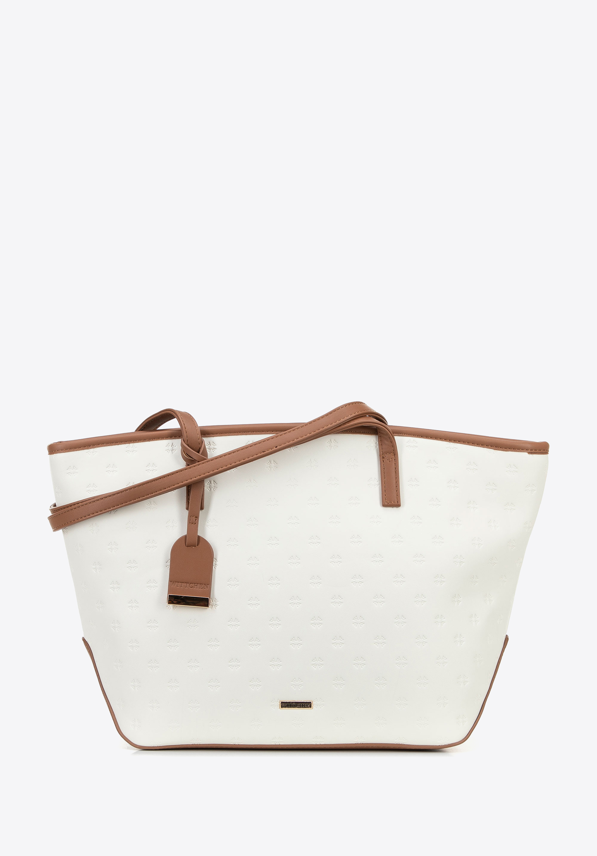 Damen Öko-Leder Shopper Tasche groß, creme-beige, 100-4Y-219-0, Bild 1