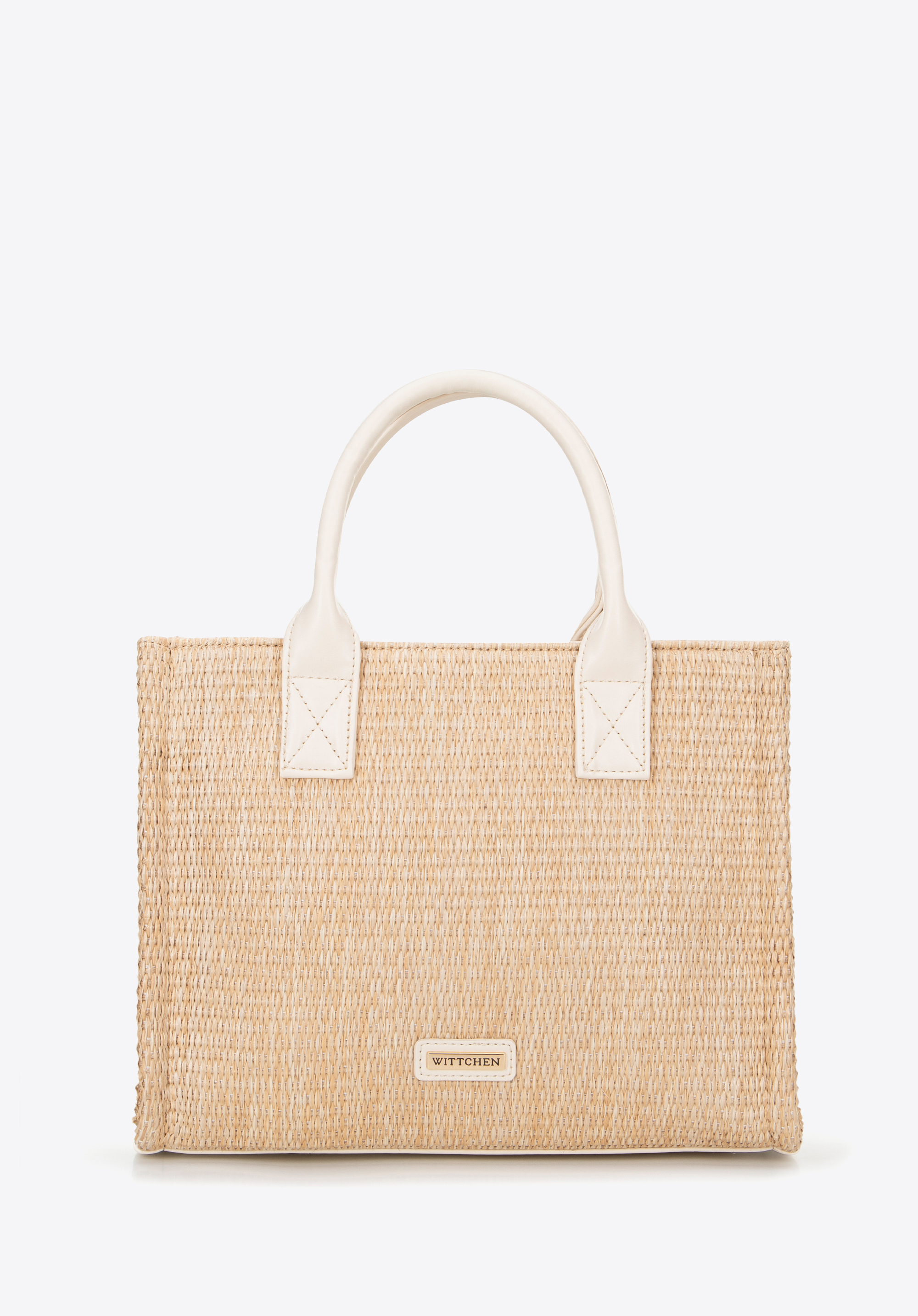 Karierte Handtasche für Damen, creme-beige, 100-4Y-404-90, Bild 1