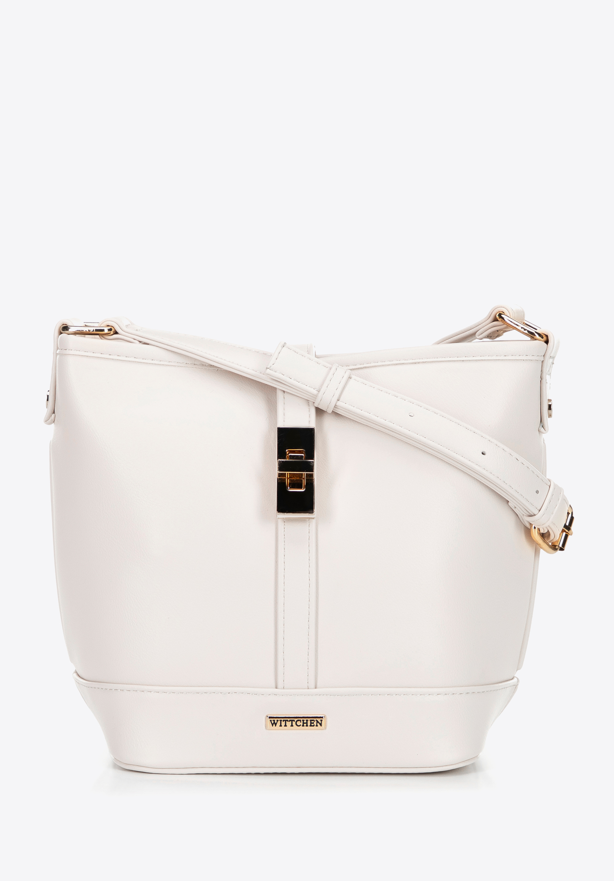 Beuteltasche aus Öko-Leder, Creme, 100-4Y-201-0, Bild 1