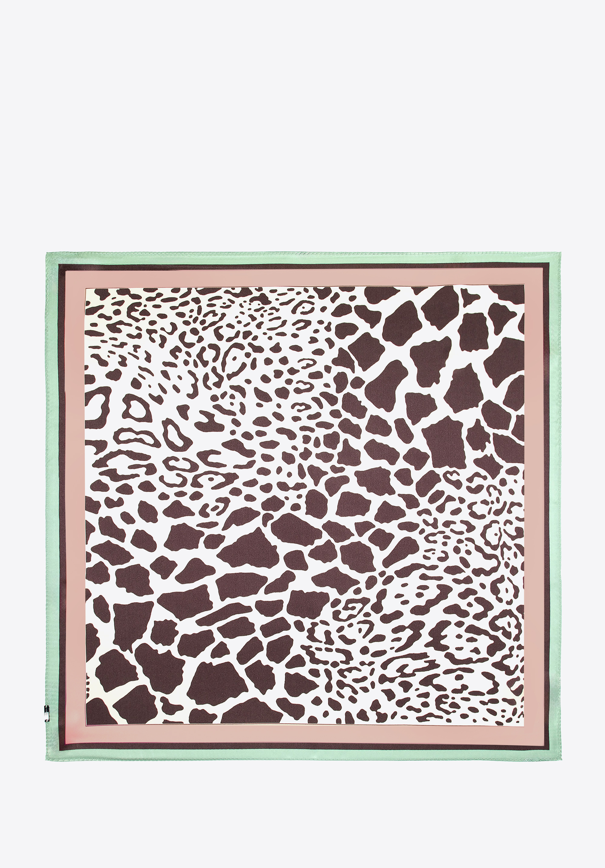 Seidenschal für Damen mit Tiermuster, creme-braun, 103-7D-S04-X28, Bild 1