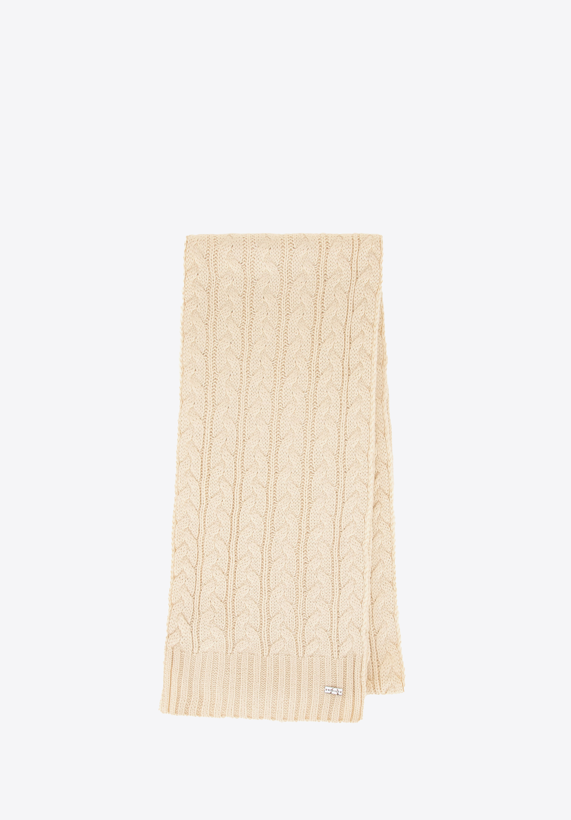 Damen-Acrylschal mit Zopfmuster, Creme, 101-7F-017-0, Bild 1