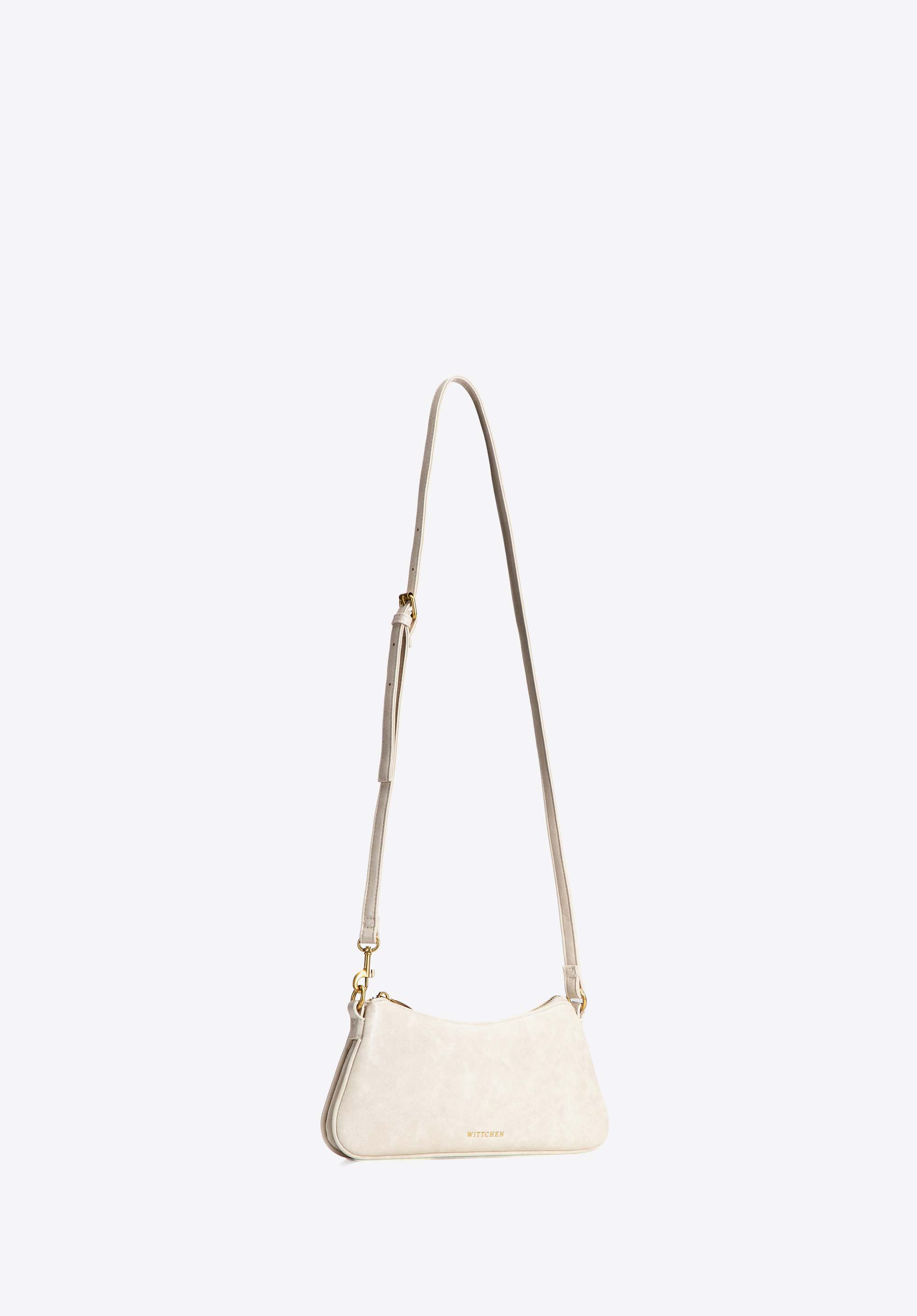 Damen-Baguette-Tasche mit zwei Trageriemen, Creme, 104-4Y-500-9, Bild 1