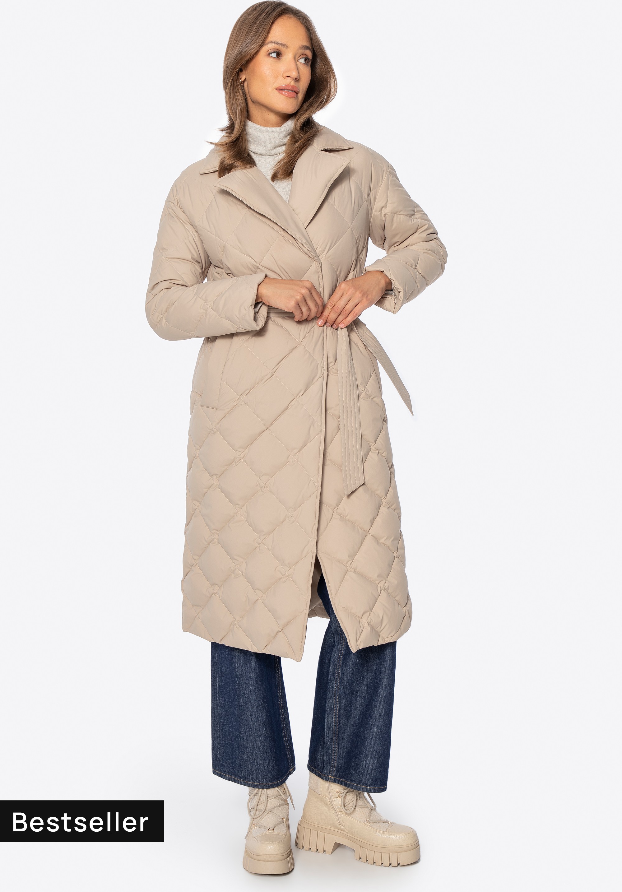 Damen Daunenmantel, Creme, 101-9D-402-0-XL, Bild 1