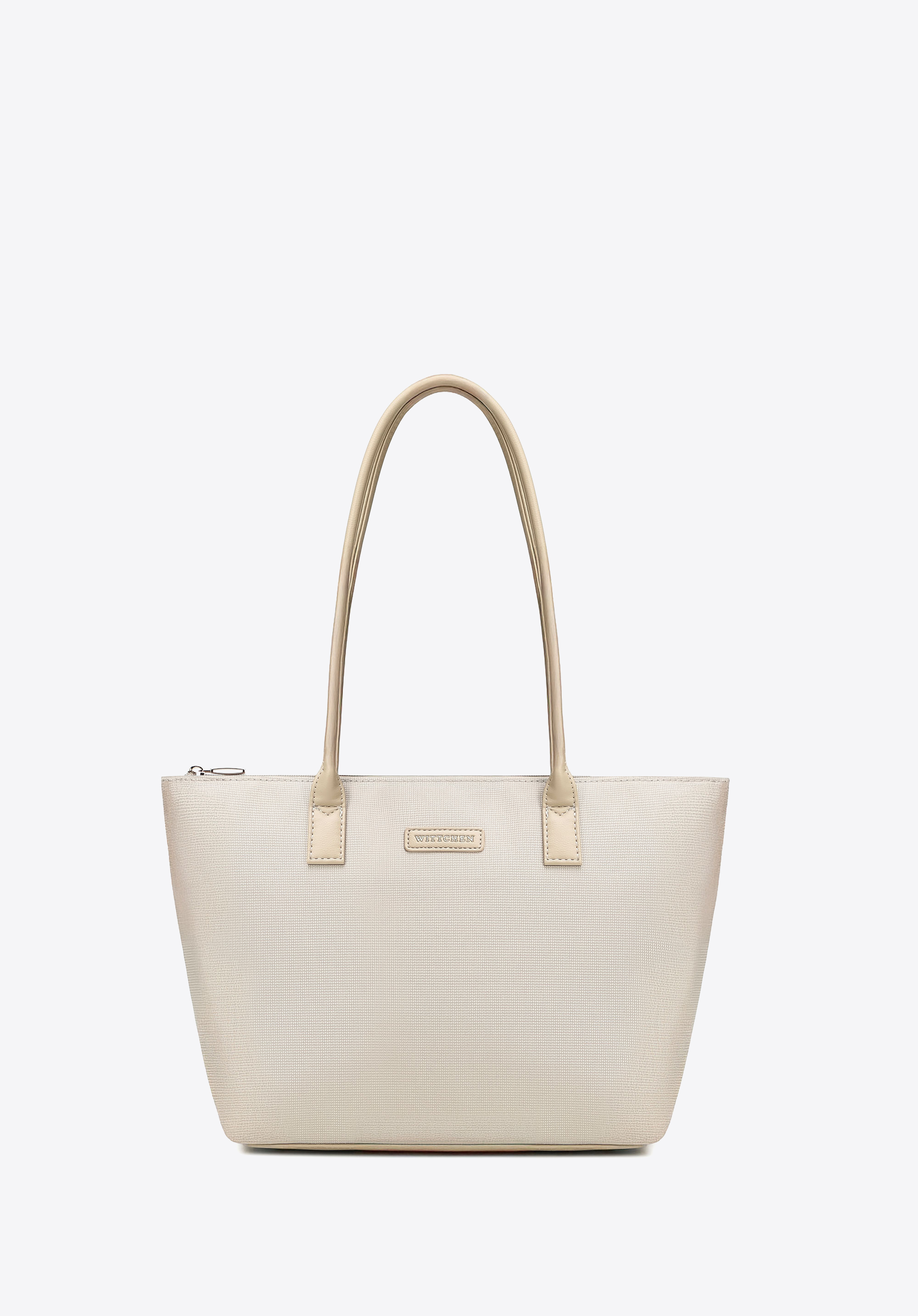 Damen-Einkaufstasche mit Reißverschluss, Creme, 102-4Y-401-0, Bild 1