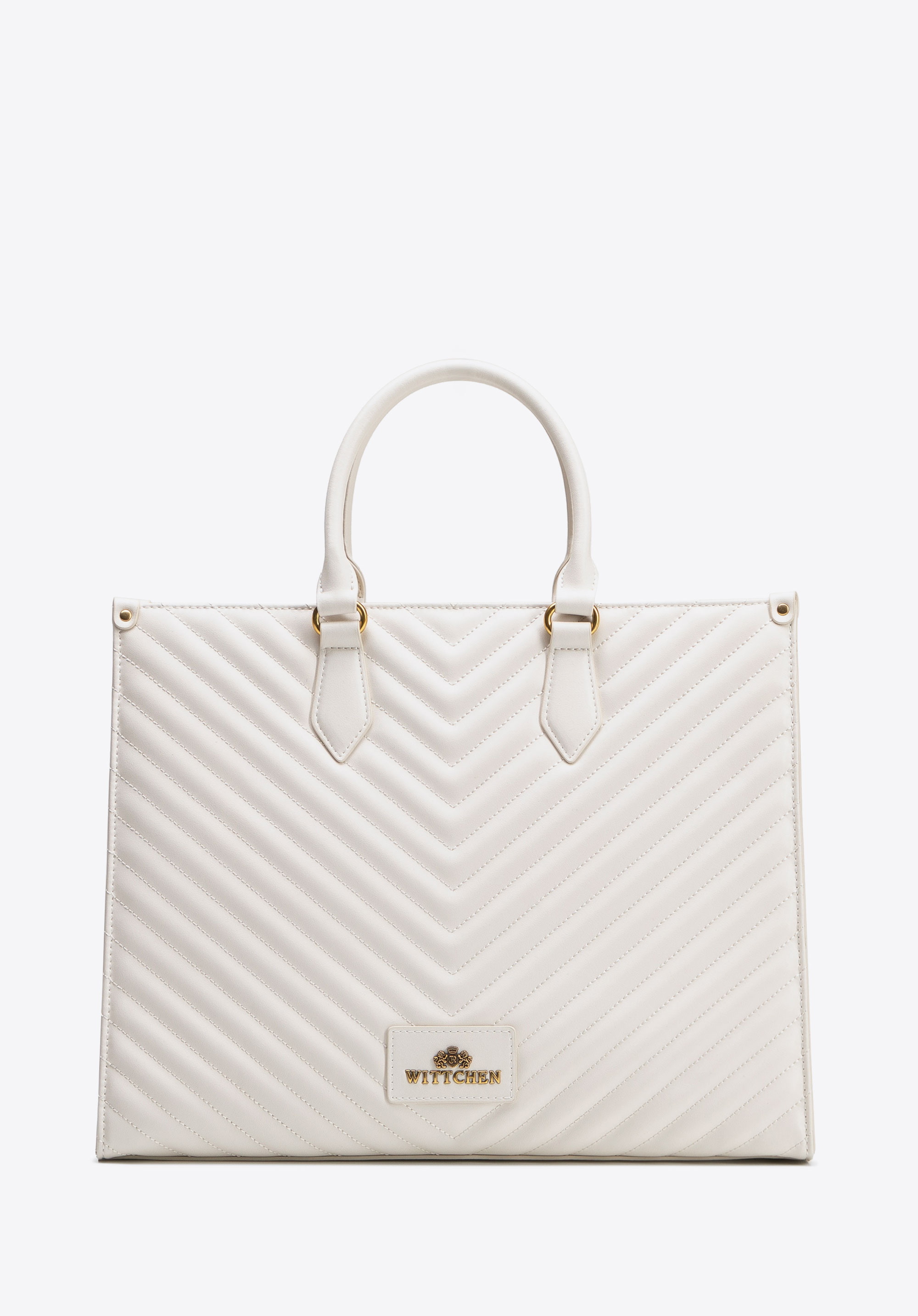 Damen-Einkaufstasche mit Ziernähten, Creme, 102-4E-205-0, Bild 1