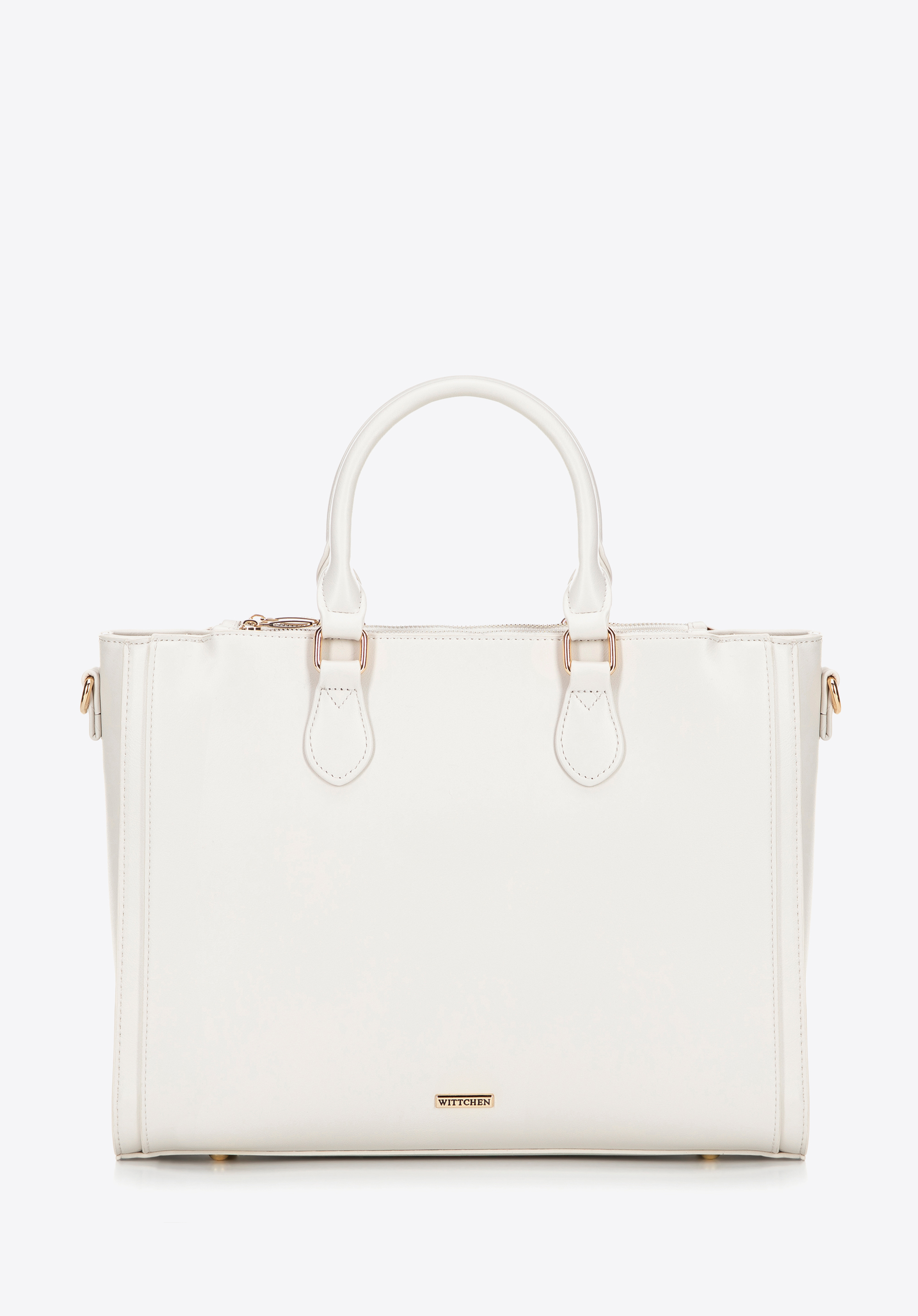 14,5“ Laptop-Tasche aus Öko-Leder für Damen, Creme, 100-4Y-232-0, Bild 1