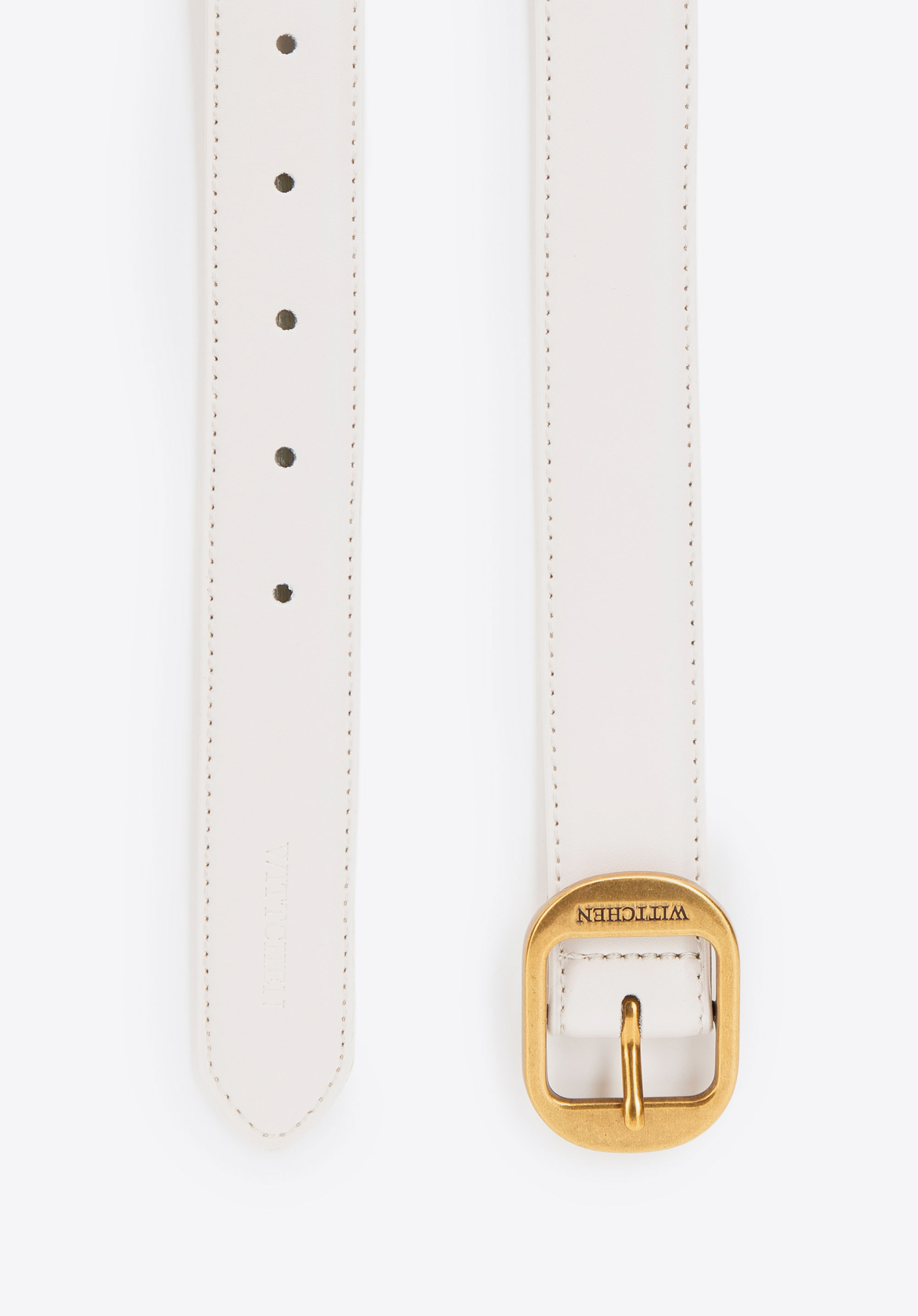 Damen-Ledergürtel mit abgerundeter Schnalle, Creme, 102-8D-011-8-M, Bild 1