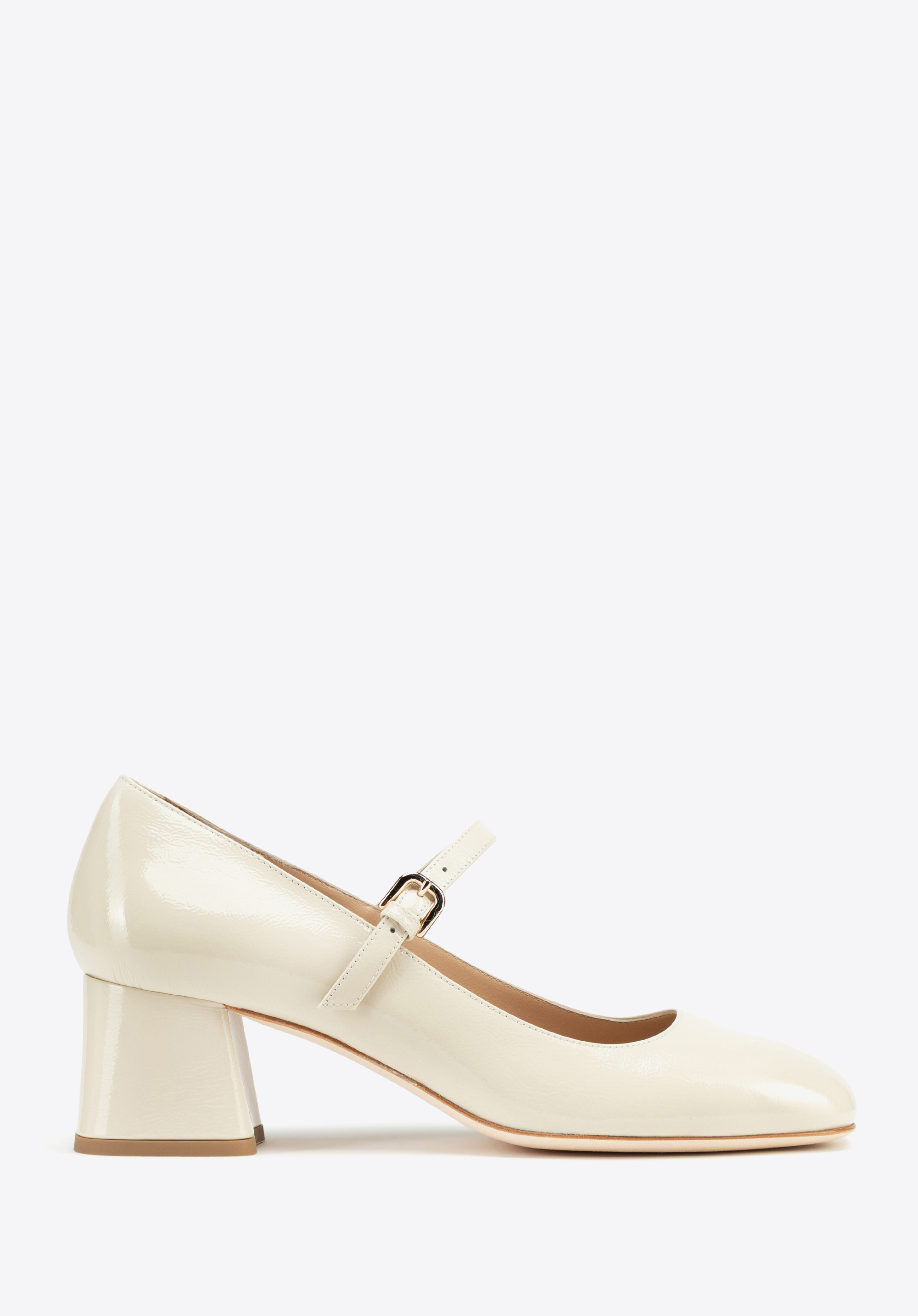 Damen Lederpumps mit Riemen, Creme, 100-D-107-0-39_5, Bild 1