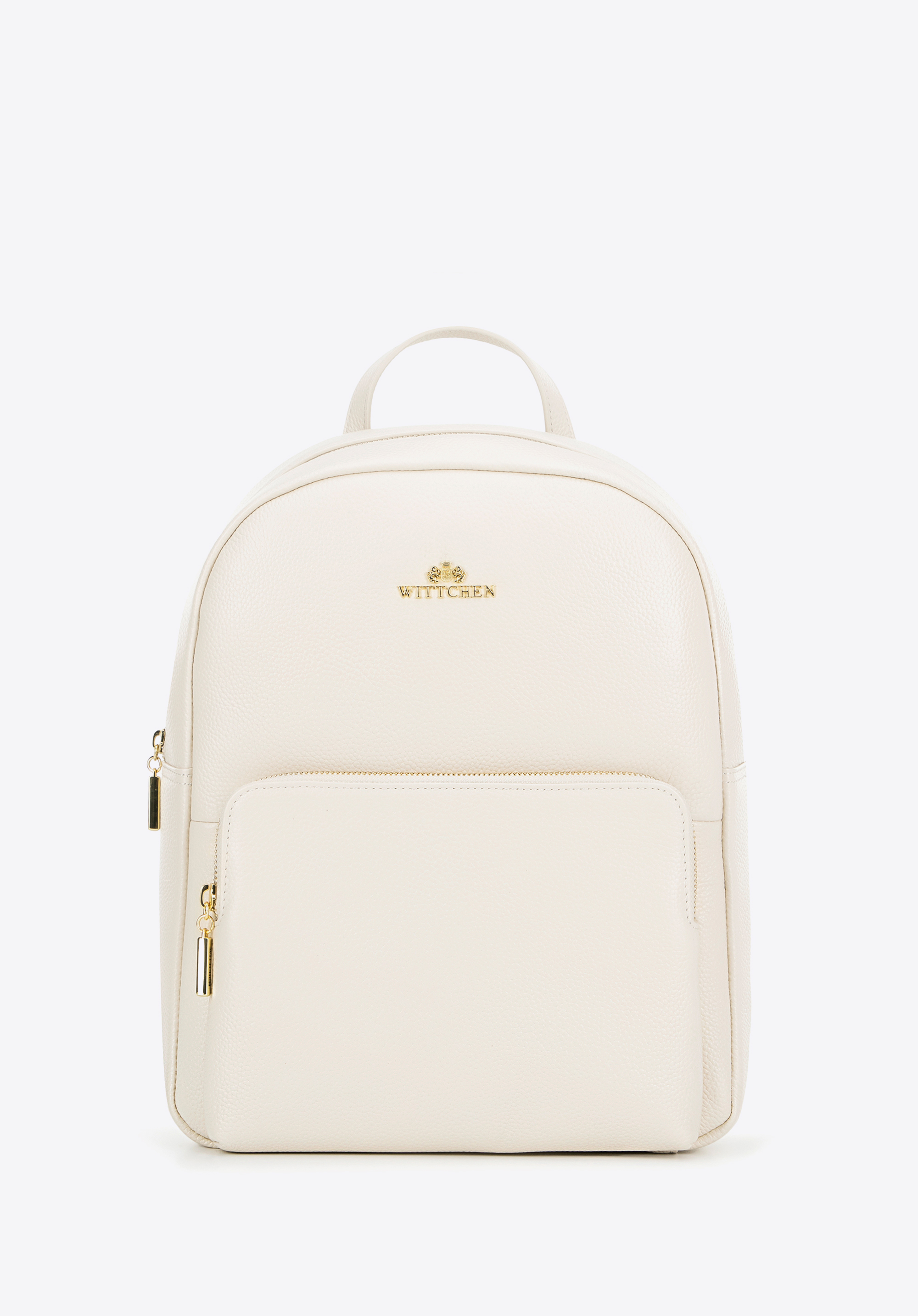 Damen-Lederrucksack mit Fronttasche, Creme, 100-4E-608-0, Bild 1