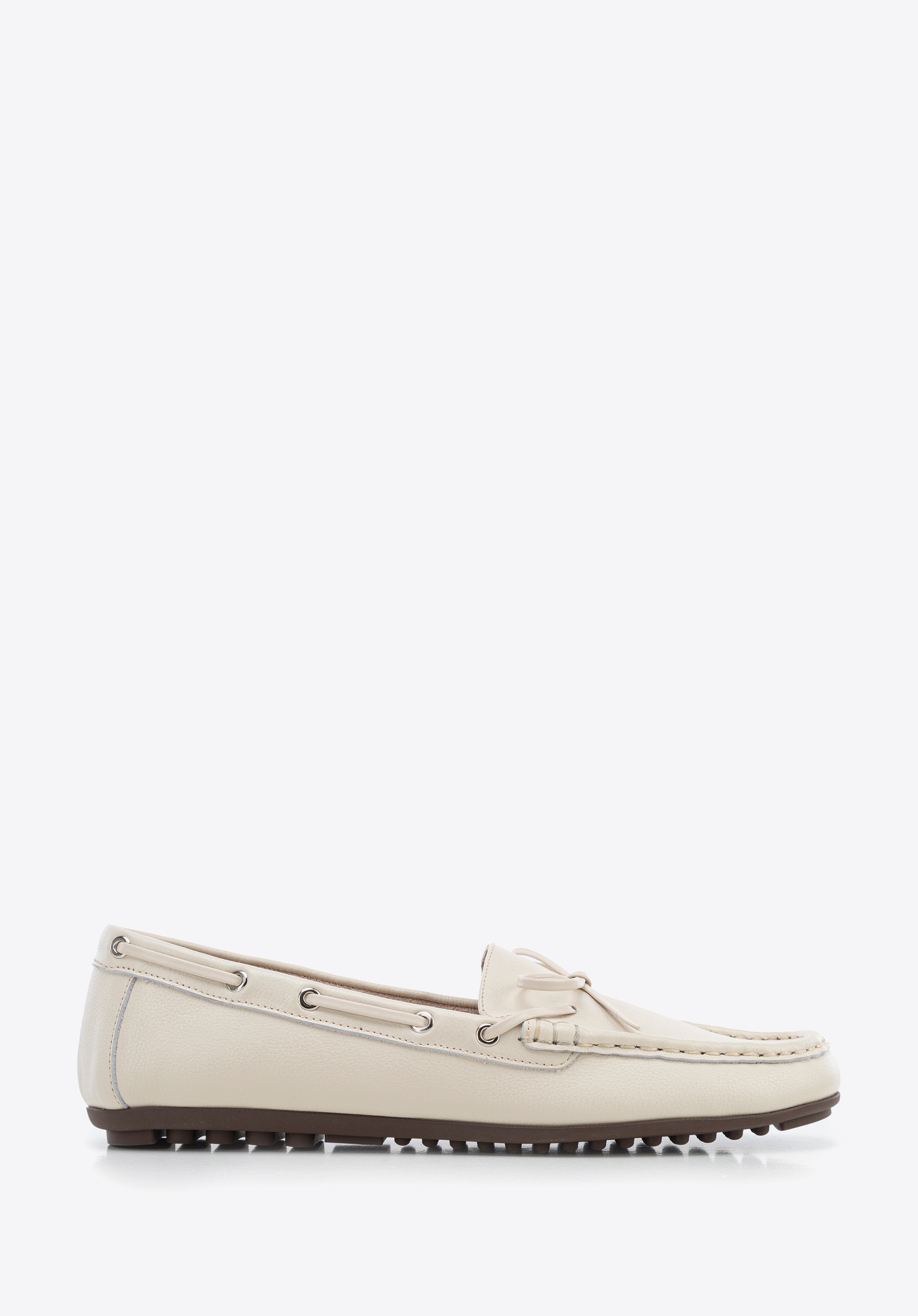 Damen-Loafer aus Naturleder mit dekorativer Schleife, Creme, 100-D-503-9-36, Bild 1