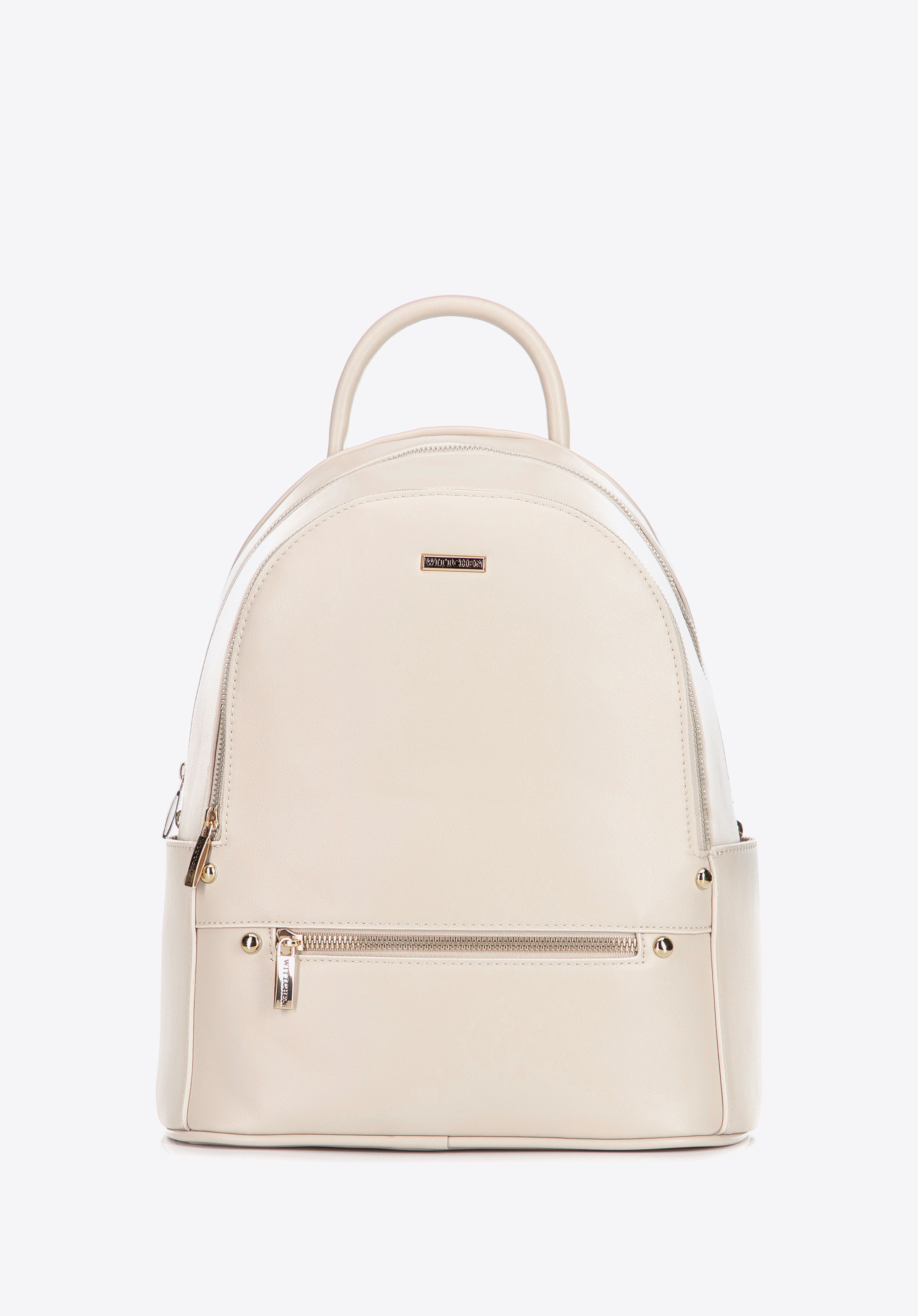 Damen-Rucksack aus Öko-Leder mit zwei Fächern, Creme, 100-4Y-237-0, Bild 1