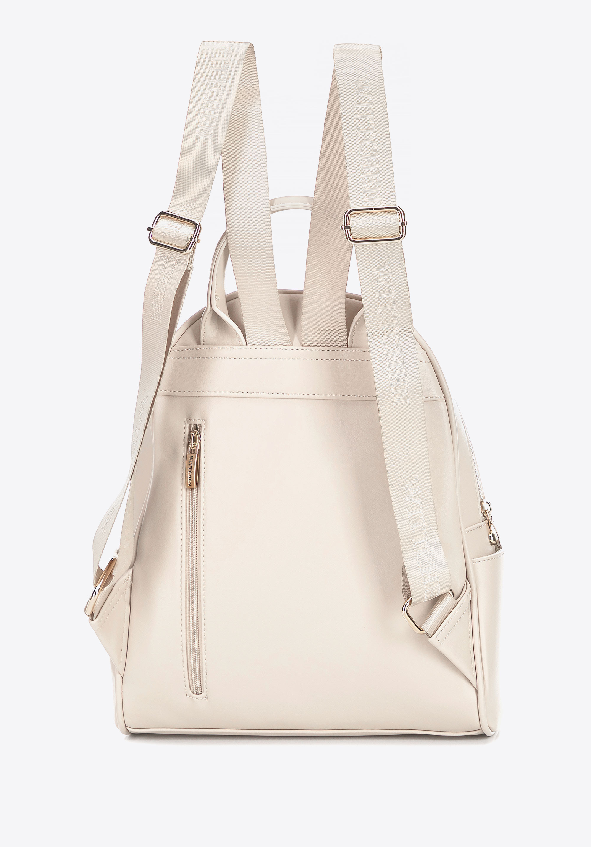 Damen-Rucksack aus Öko-Leder mit zwei Fächern, Creme, 100-4Y-237-0, Bild 1