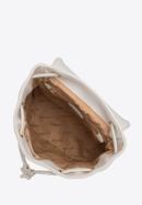 Damen-Rucksack aus Ökoleder mit geprägtem Waffelmuster, Creme, 94-4Y-622-0, Bild 3