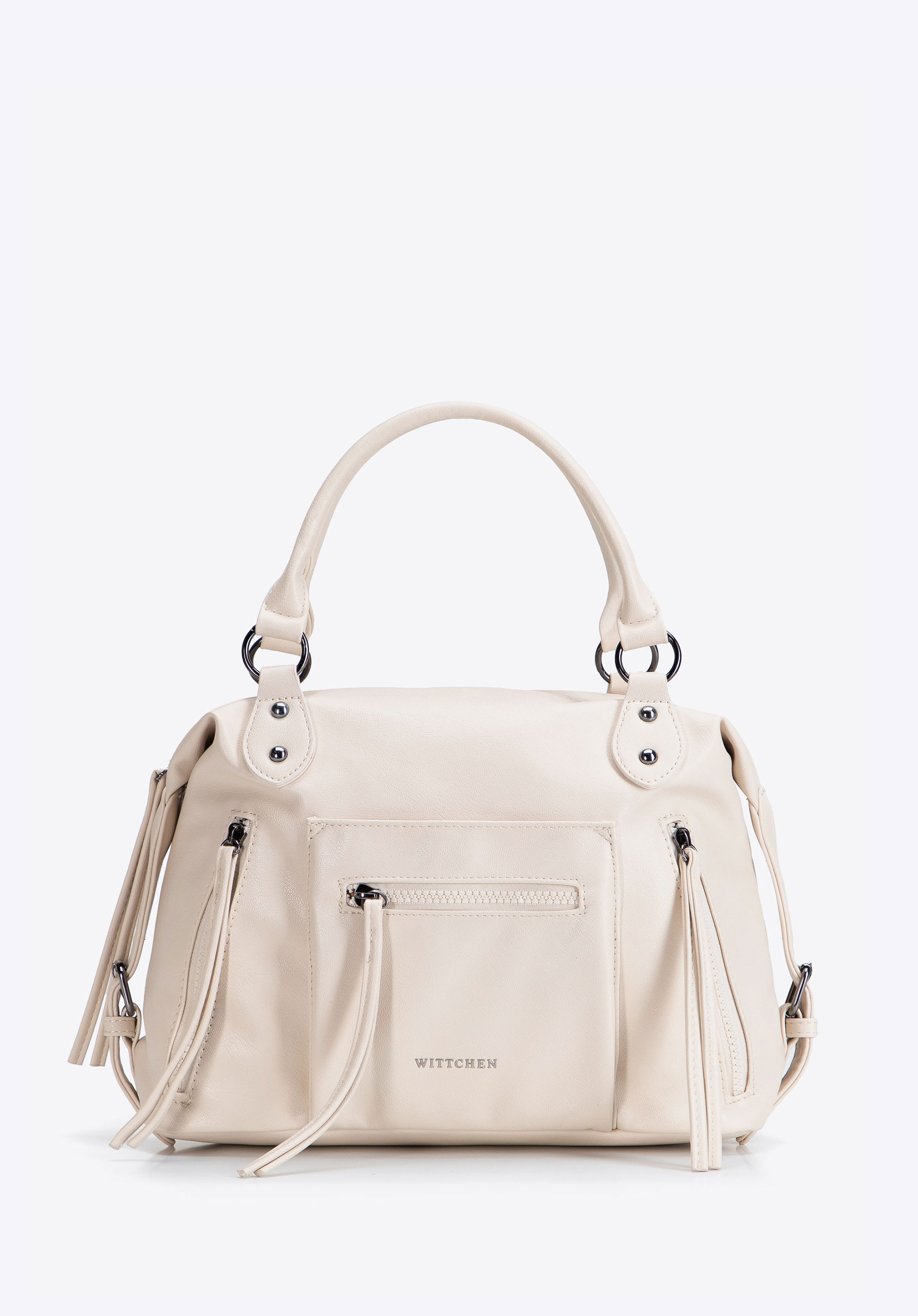 Damen-Tragetasche mit dekorativen Quasten, Creme, 103-4Y-509-0, Bild 1
