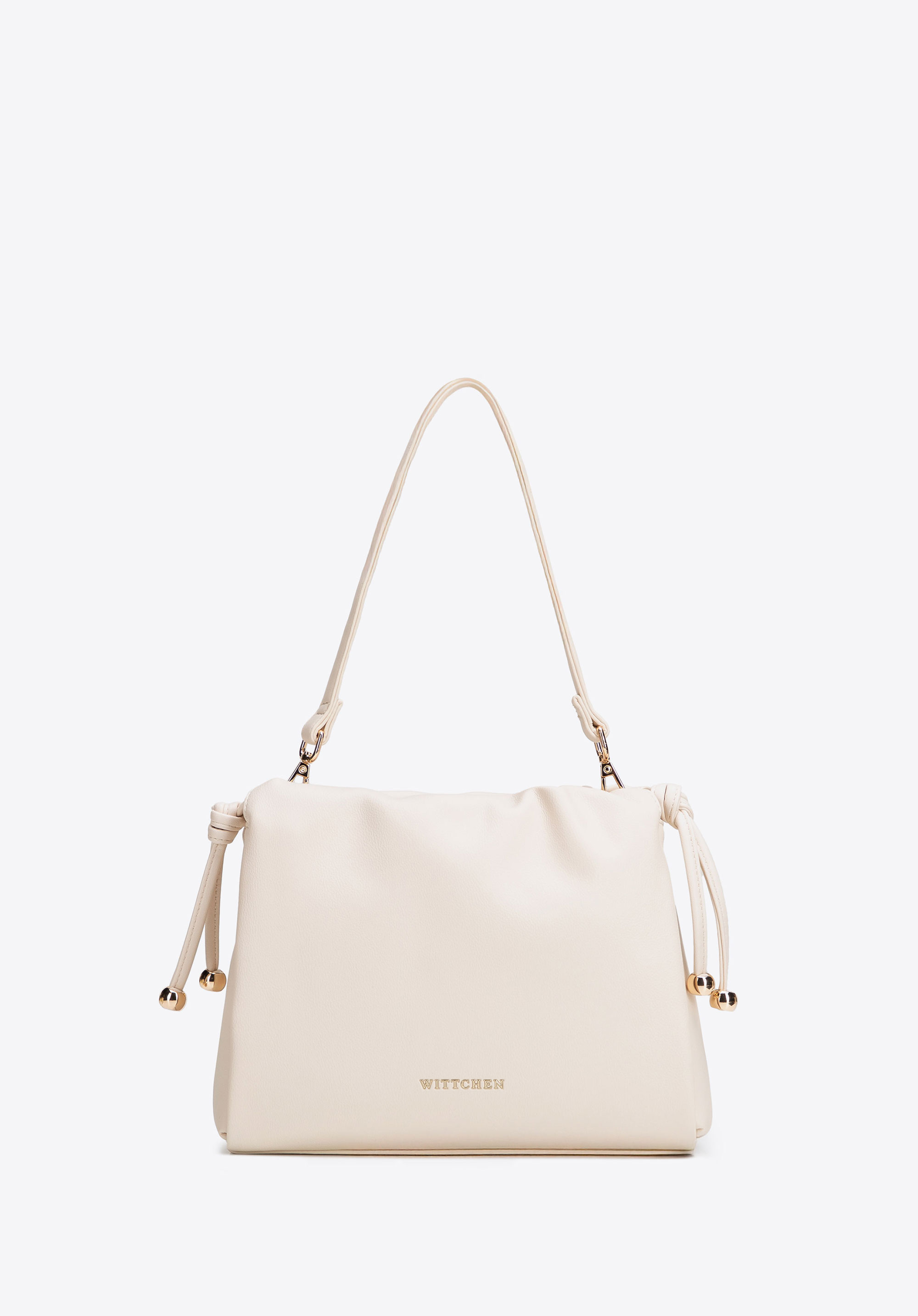 Damen-Umhängetasche aus Kunstleder, Creme, 102-4Y-406-0, Bild 1