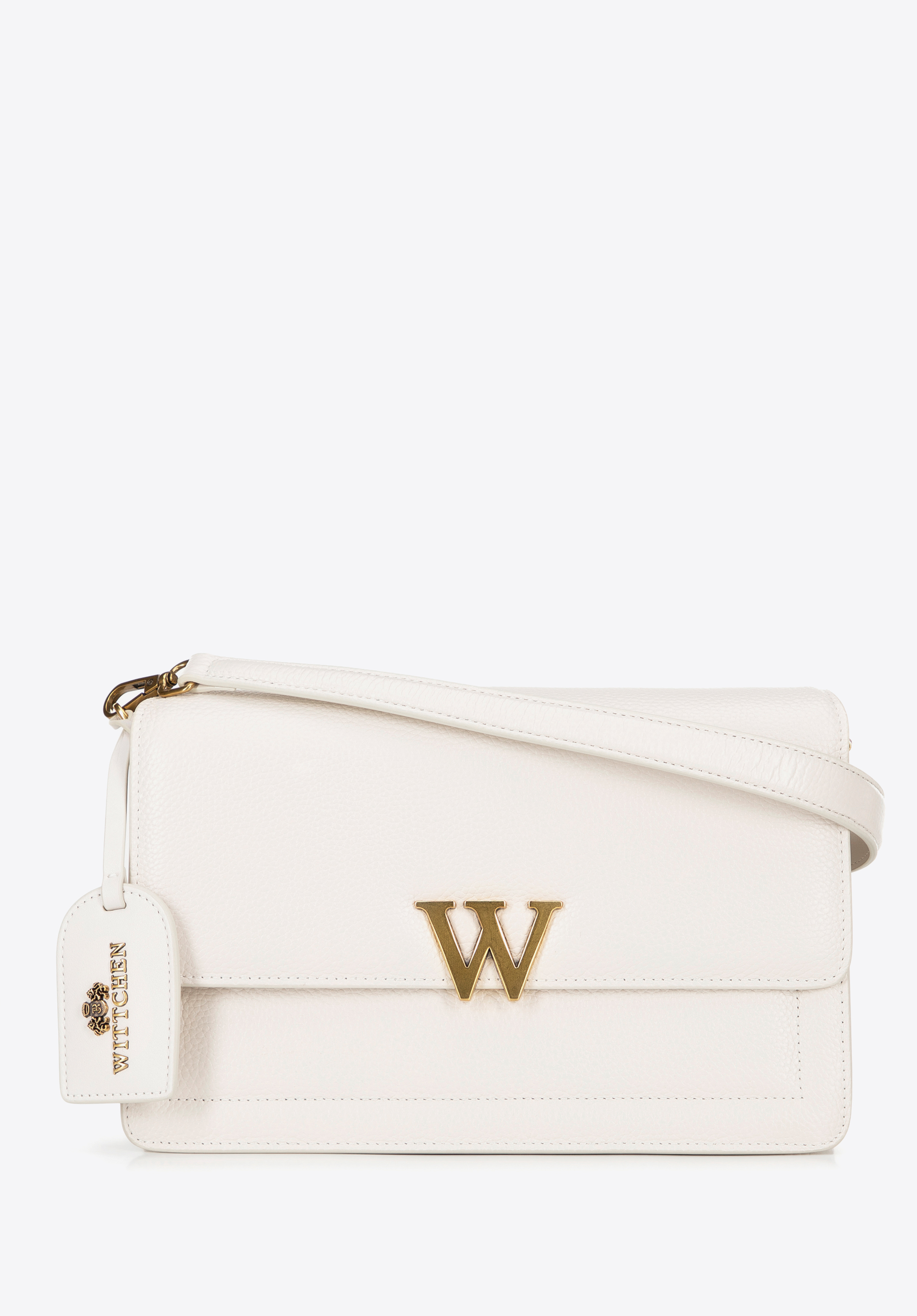 Damen-Umhängetasche aus Leder, Creme, 100-4E-200-0, Bild 1