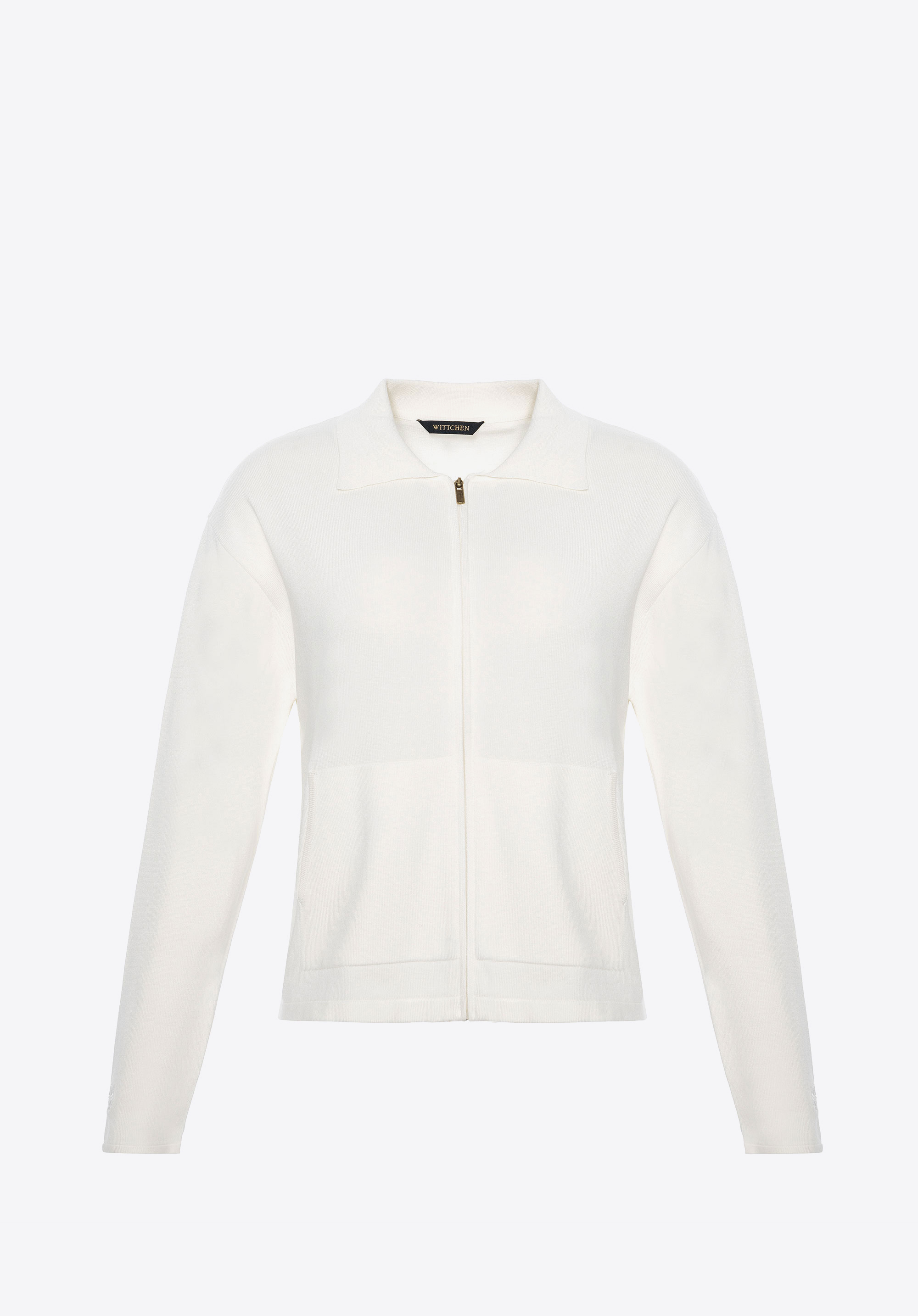 Damen Zip-Sweatshirt aus Viskose und Nylon, Creme, 29-99-006-0-M, Bild 1