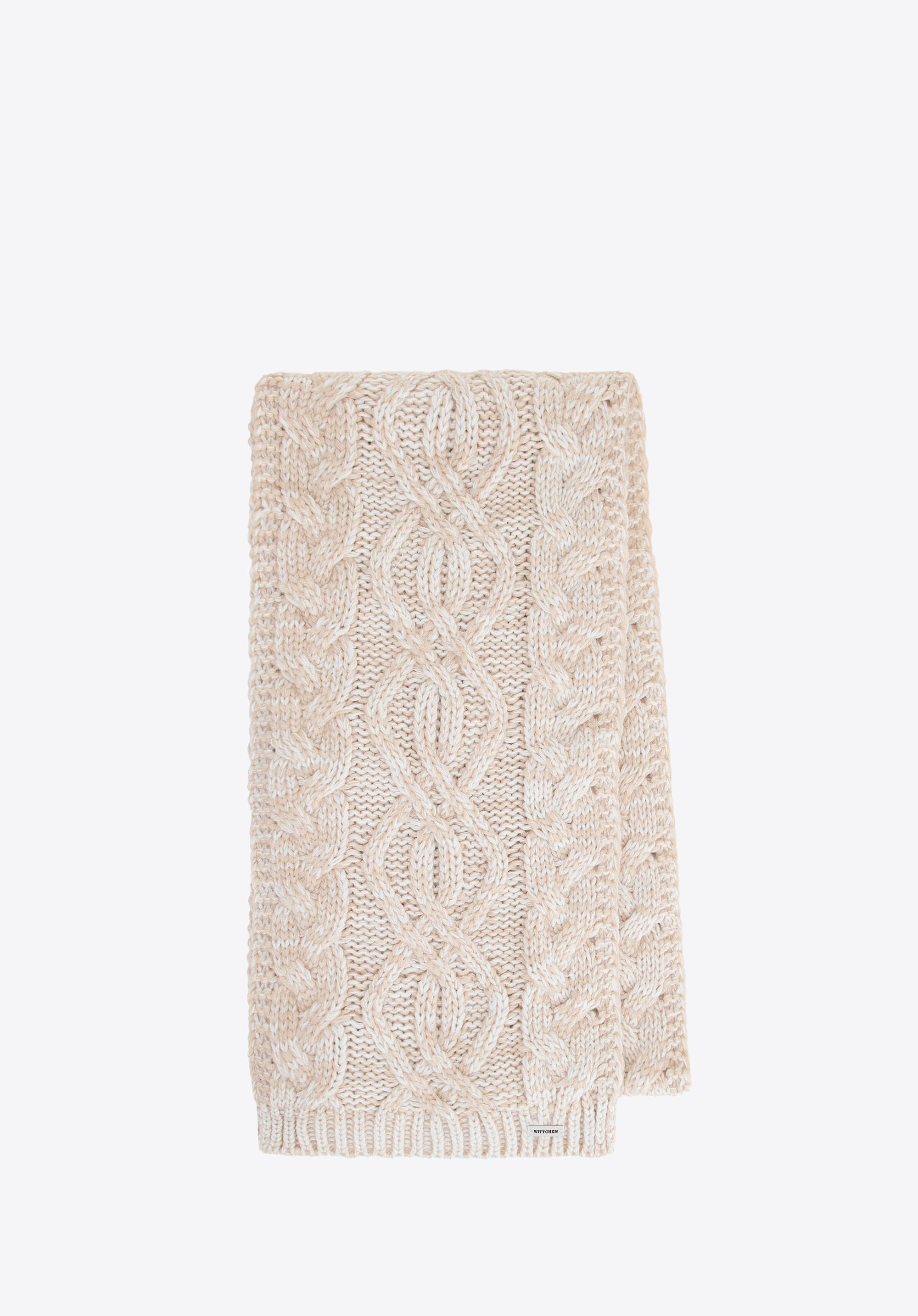 Damen-Zopfstrickschal, Creme, 101-7F-L03-9, Bild 1