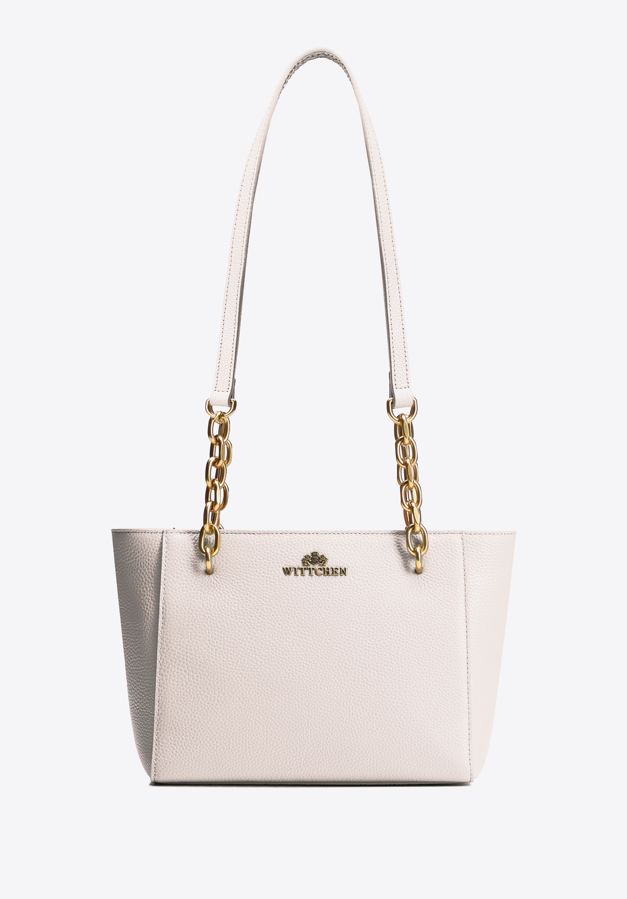 Damenhandtasche aus Leder, Creme, 100-4E-604-0, Bild 1