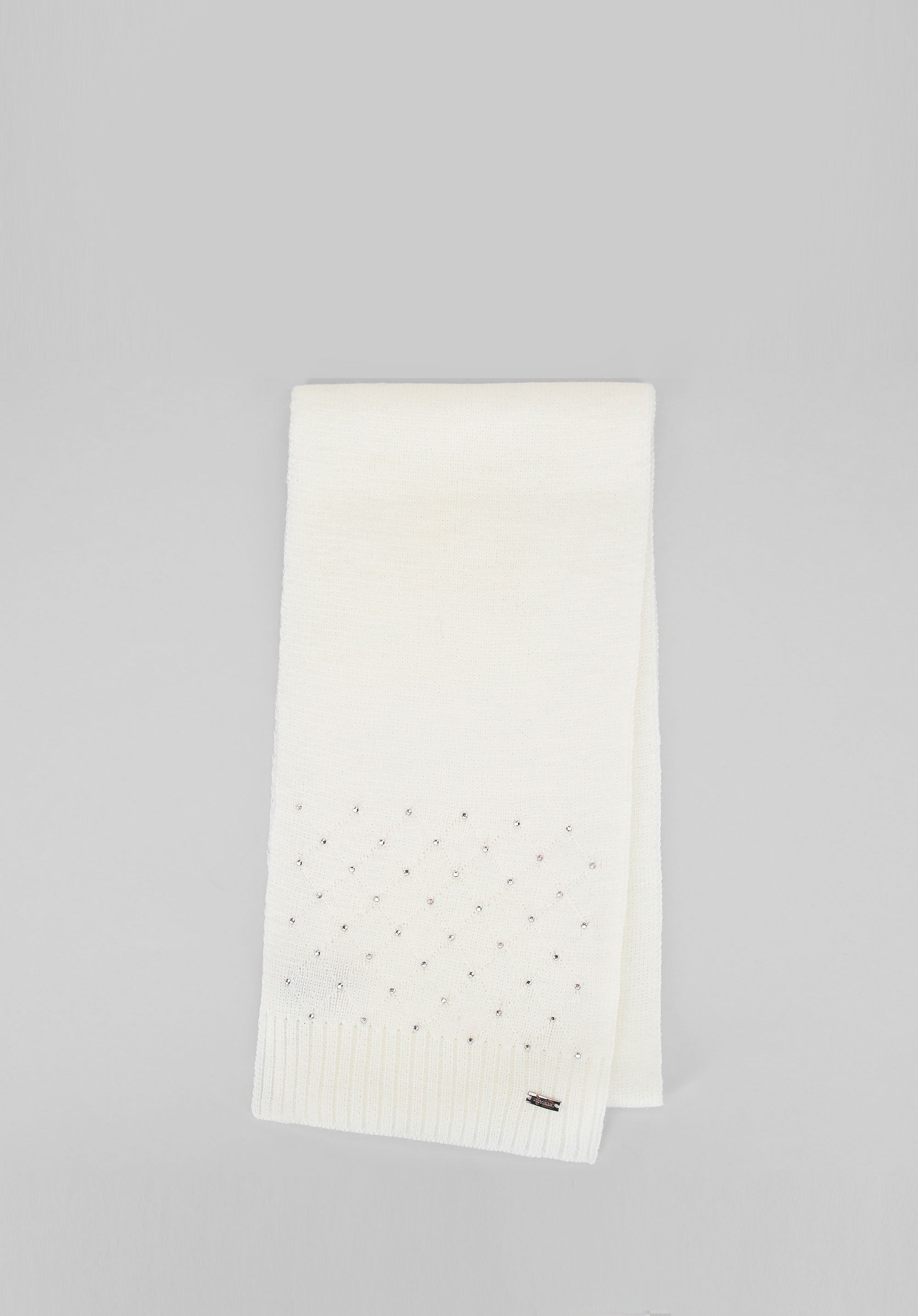 Damenschal mit Strass-Dekor, Creme, 101-7F-001-0, Bild 1