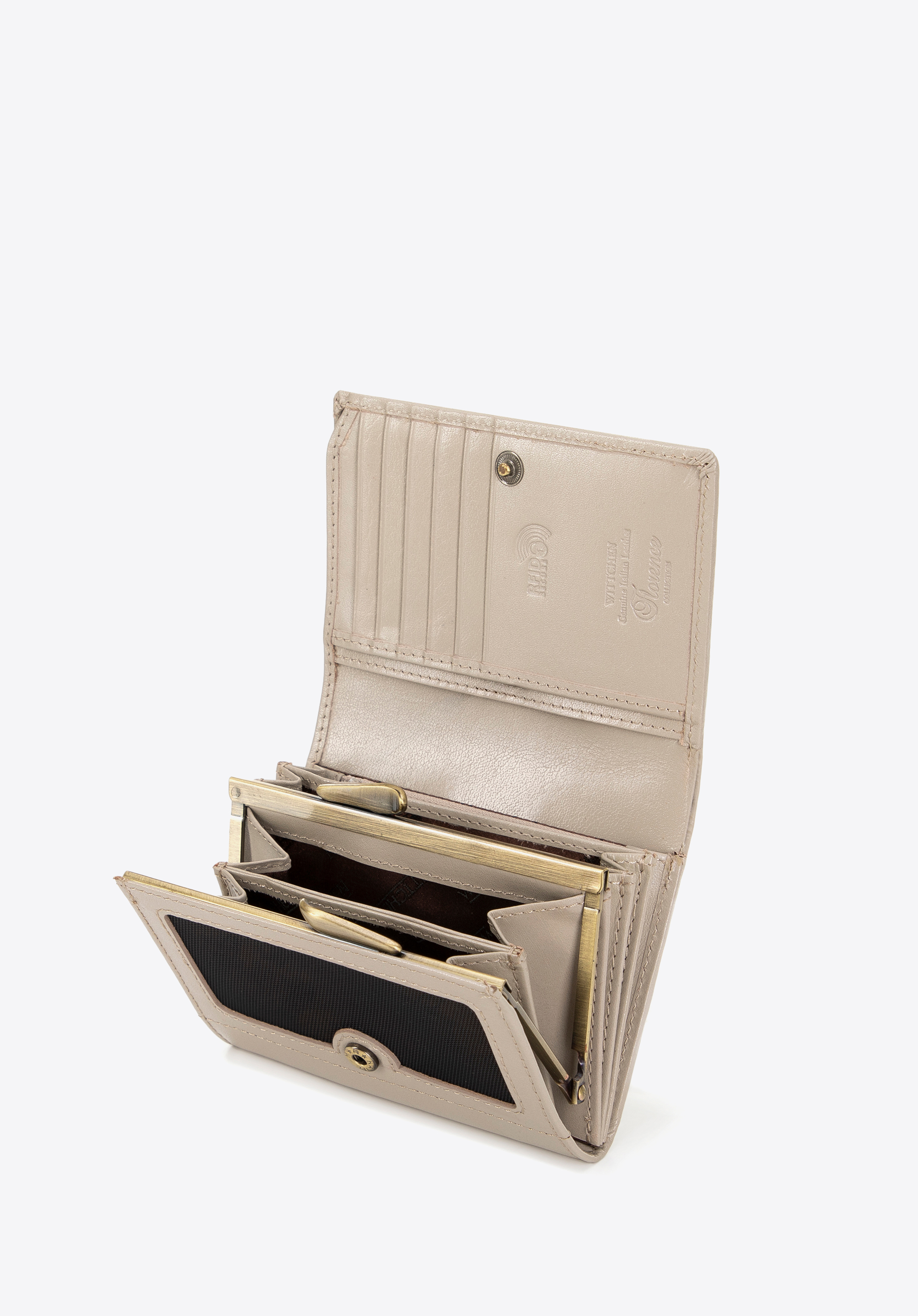 Damenhandtasche aus Leder, Creme, 14-1-070-BL, Bild 1