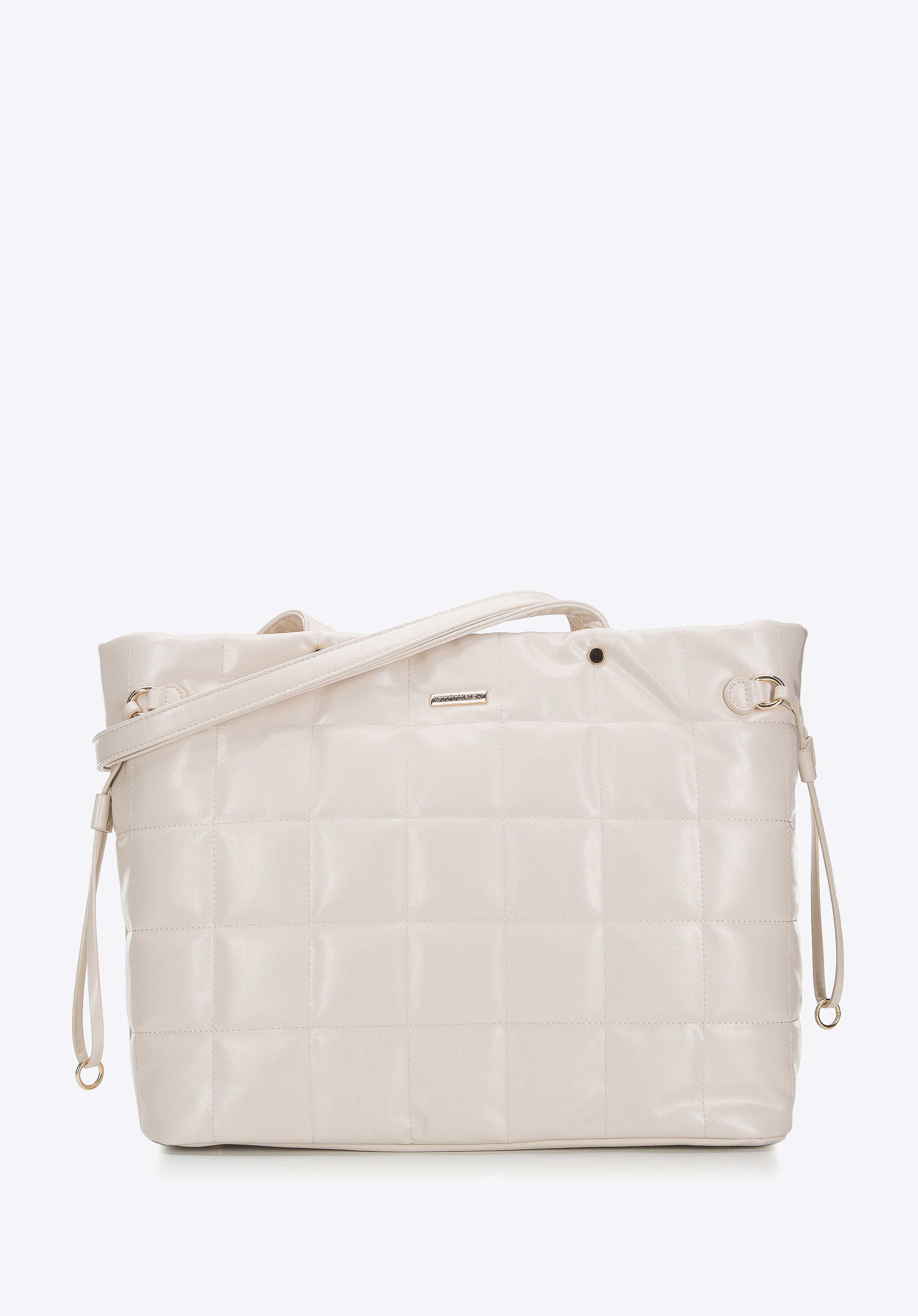 Gesteppte Shopper-Tasche für Damen, Creme, 94-4Y-416-0, Bild 1
