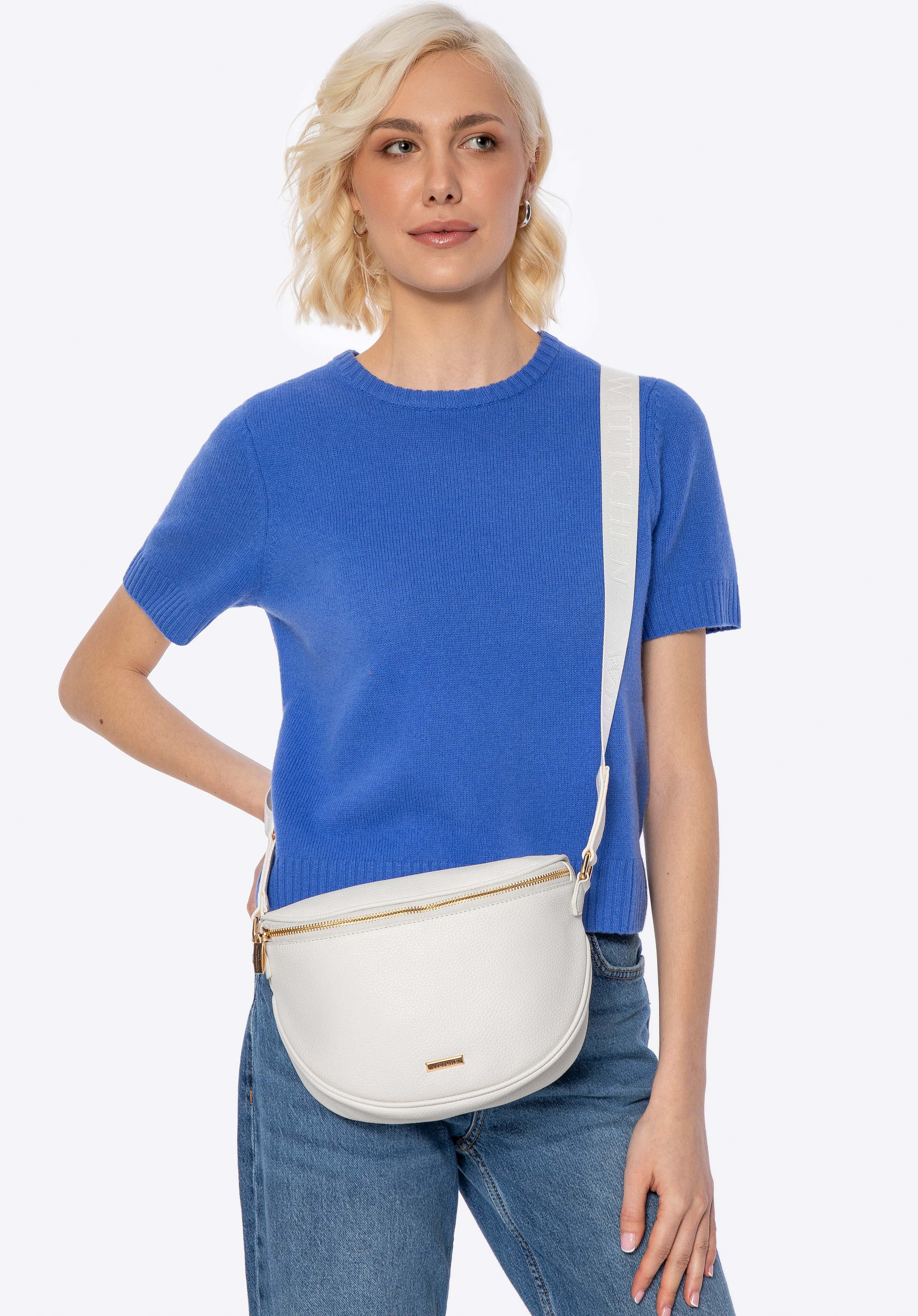Damen Gürteltasche aus Öko-Leder, creme-gold, 100-3Y-010-0G, Bild 1