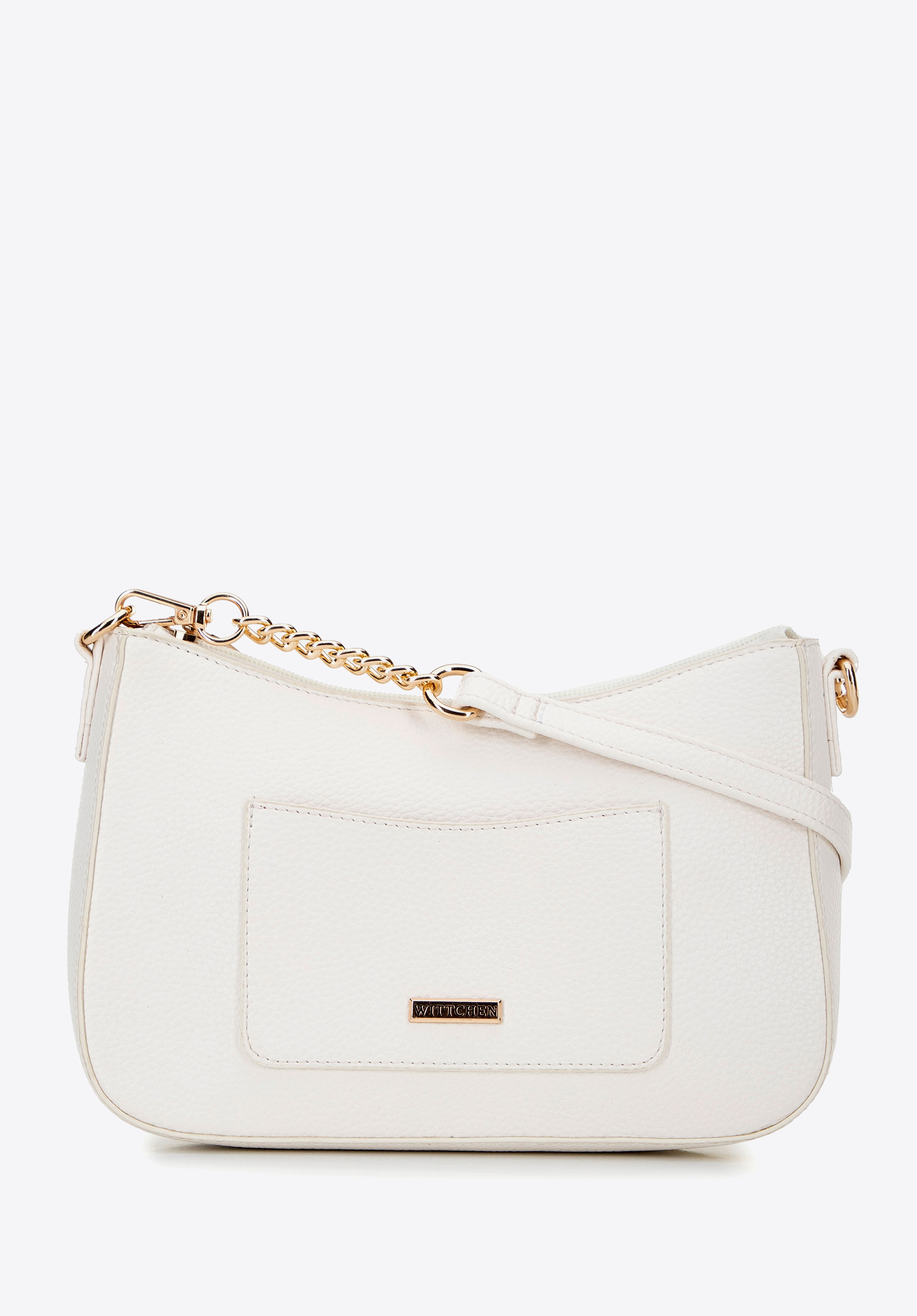 Kleine Damen Handtasche aus Kunstleder, creme-gold, 100-4Y-007-0G, Bild 1