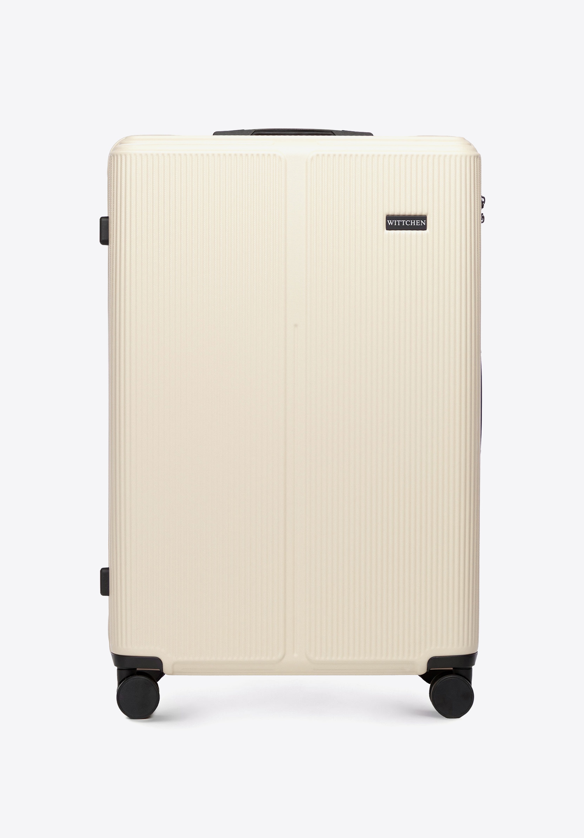 Großer gestreifter ABS-Koffer, Creme, 56-3A-603-89, Bild 1