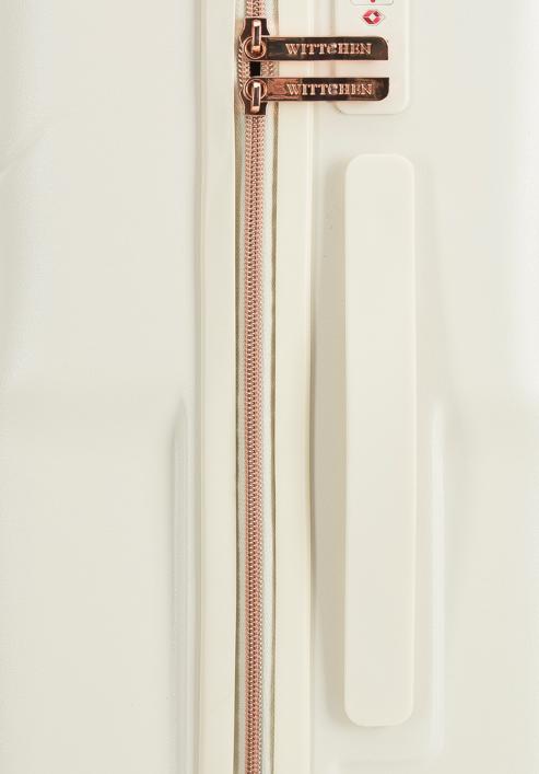 Großer Koffer aus Polycarbonat mit roségoldenem Reißverschluss, Creme, 56-3P-133-10, Bild 11
