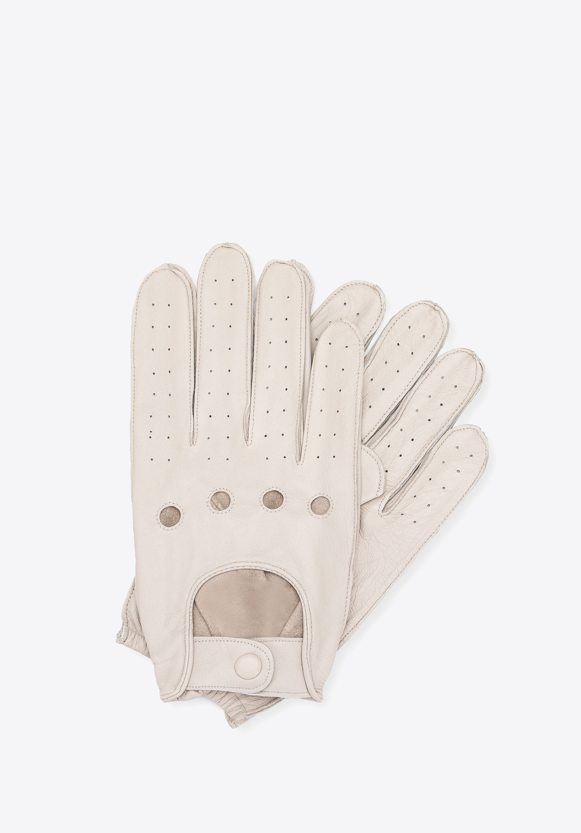 Herrenhandschuhe aus Leder zum Autofahren, Creme, 46-6A-001-0-M, Bild 1