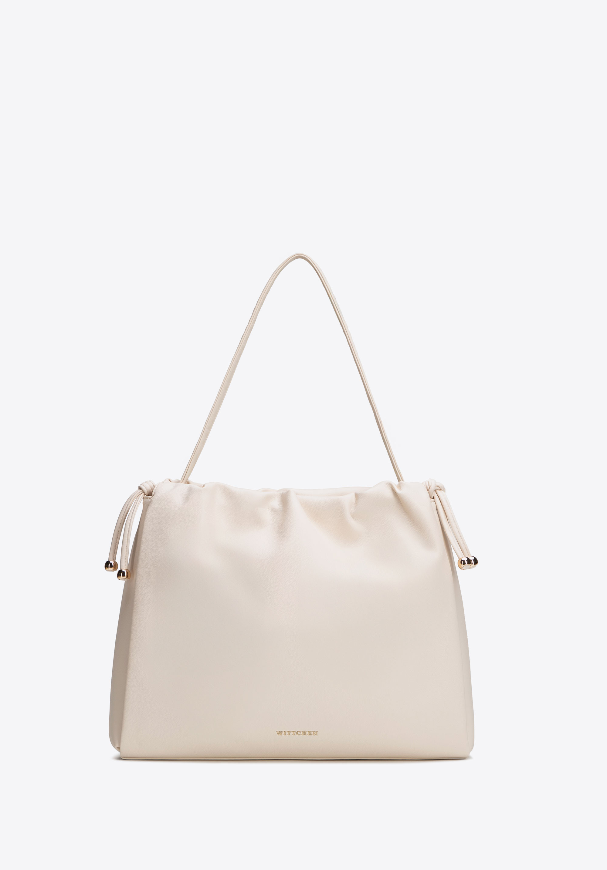 Hobo-Tasche für Damen aus Kunstleder, Creme, 102-4Y-408-0, Bild 1