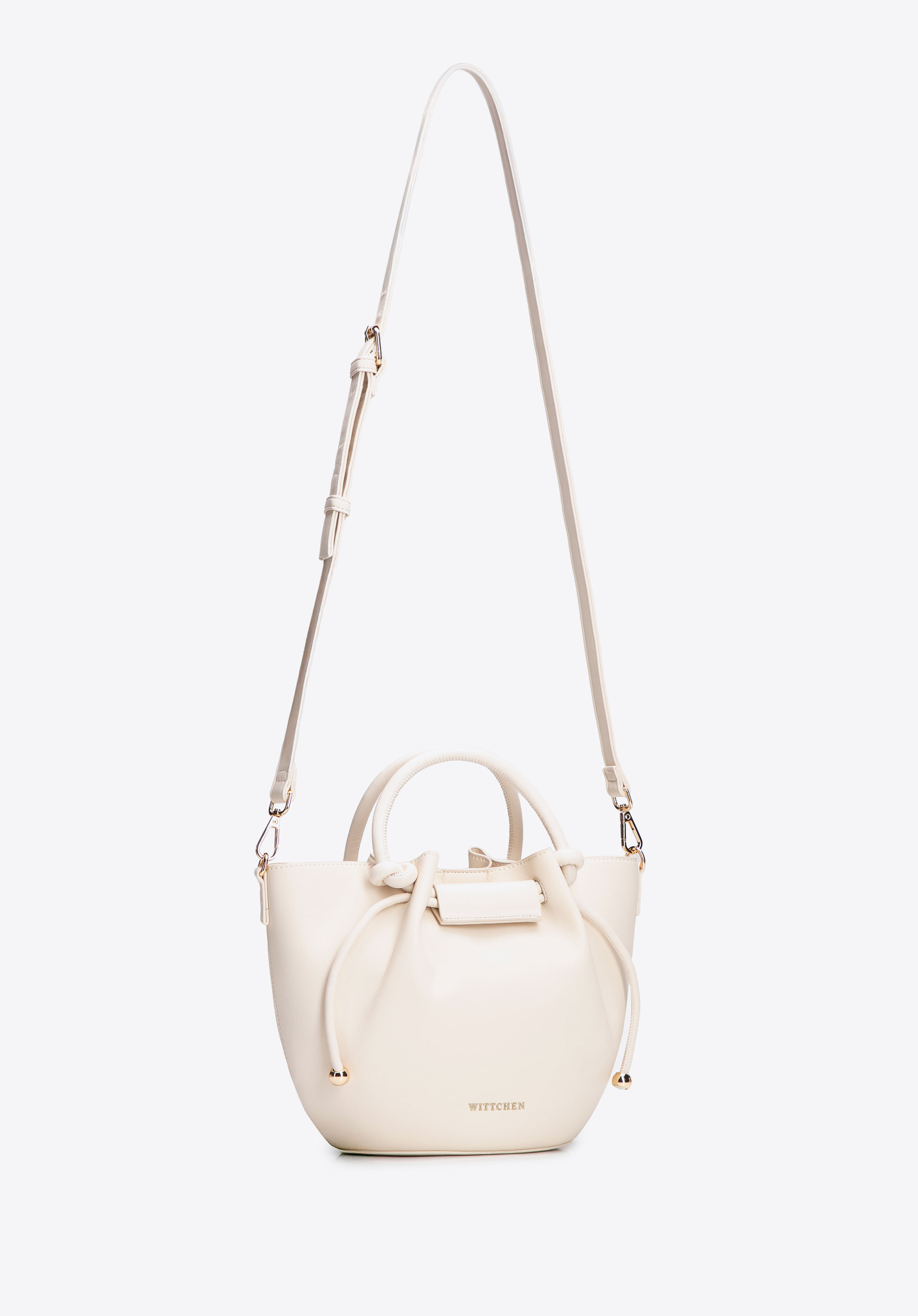 Hobo-Tasche für Damen aus Kunstleder, Creme, 102-4Y-405-0, Bild 1