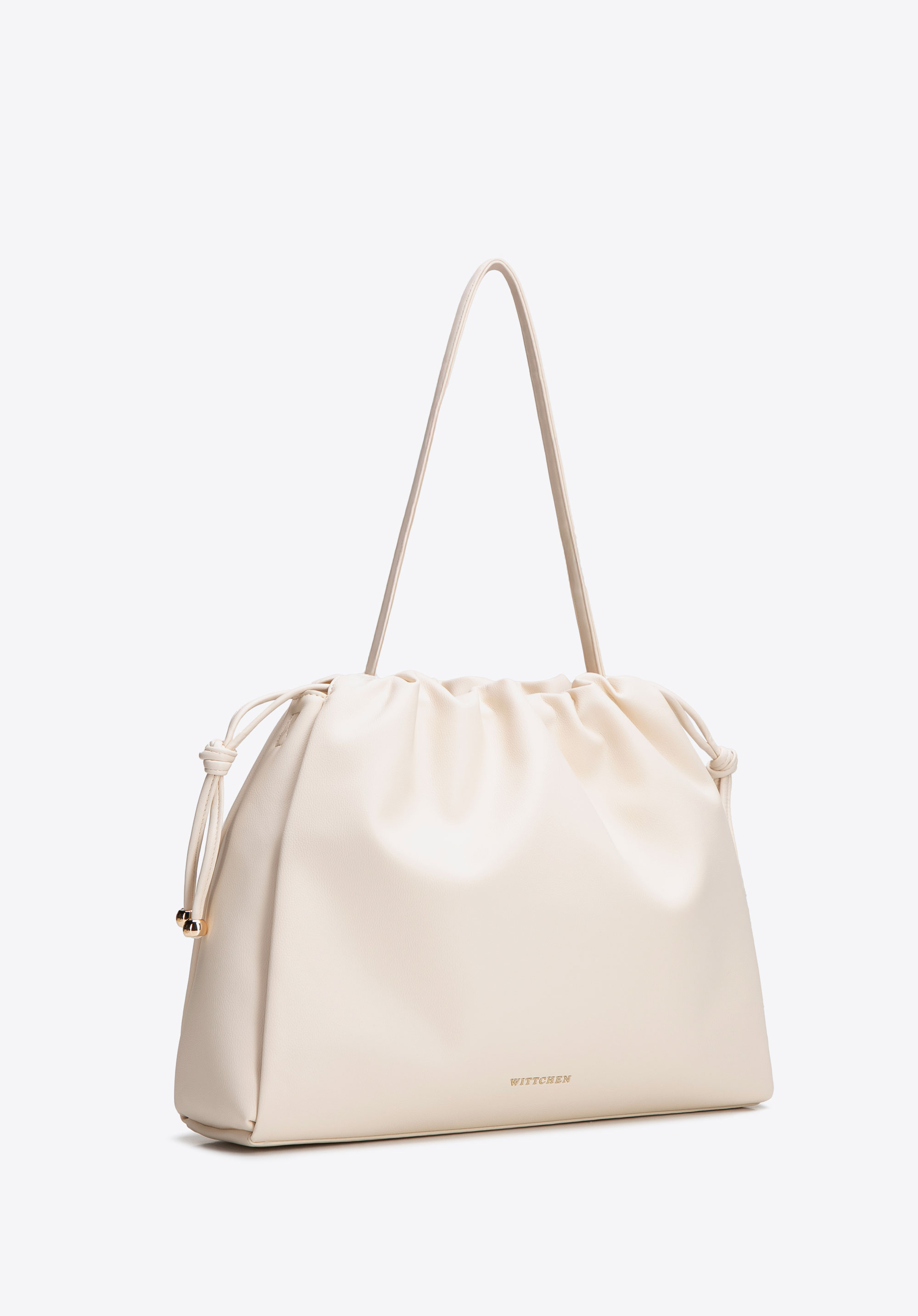 Hobo-Tasche für Damen aus Kunstleder, Creme, 102-4Y-408-0, Bild 1