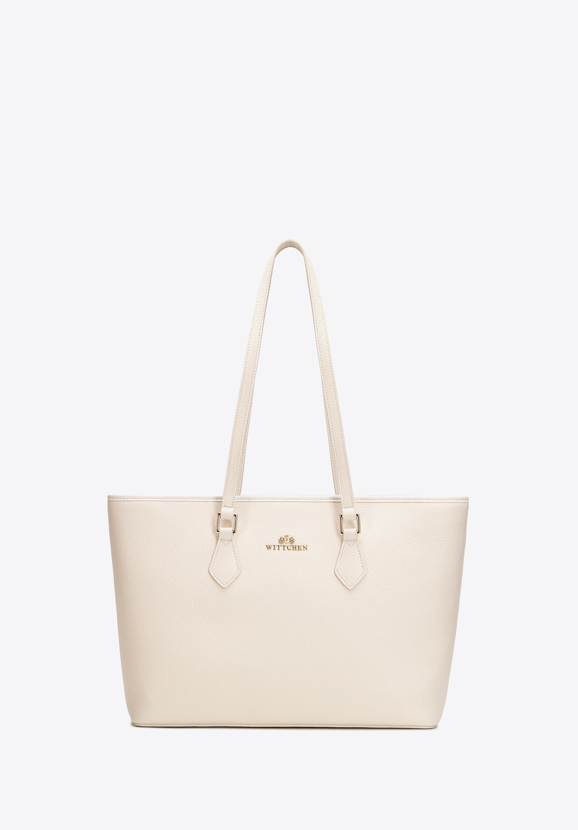 Klassische Damen-Shoppertasche aus Naturleder, Creme, 102-4E-626-0, Bild 1
