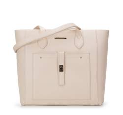 Klassische Shopper-Tasche mit Fronttasche, Creme, 29-4Y-002-99, Bild 1