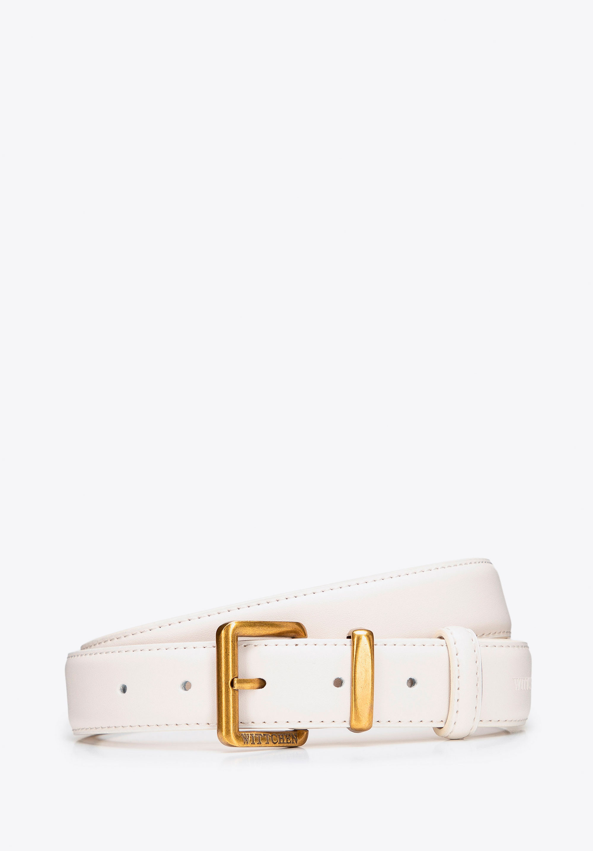 Klassischer Ledergürtel für Damen, Creme, 102-8D-010-8-M, Bild 1