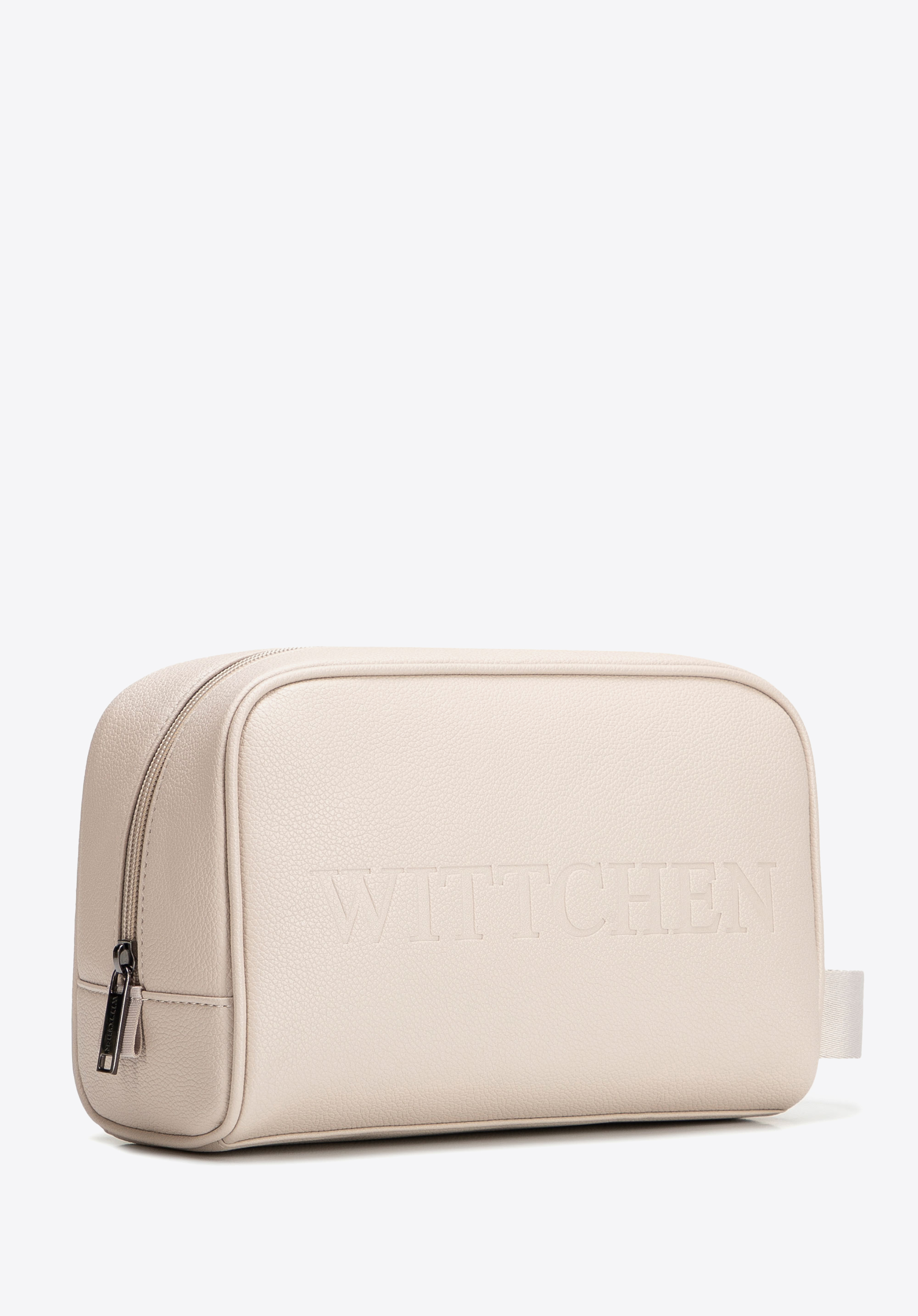 Kosmetiktasche für Herren aus Kunstleder mit Logo, Creme, 29-3Y-901-0, Bild 1