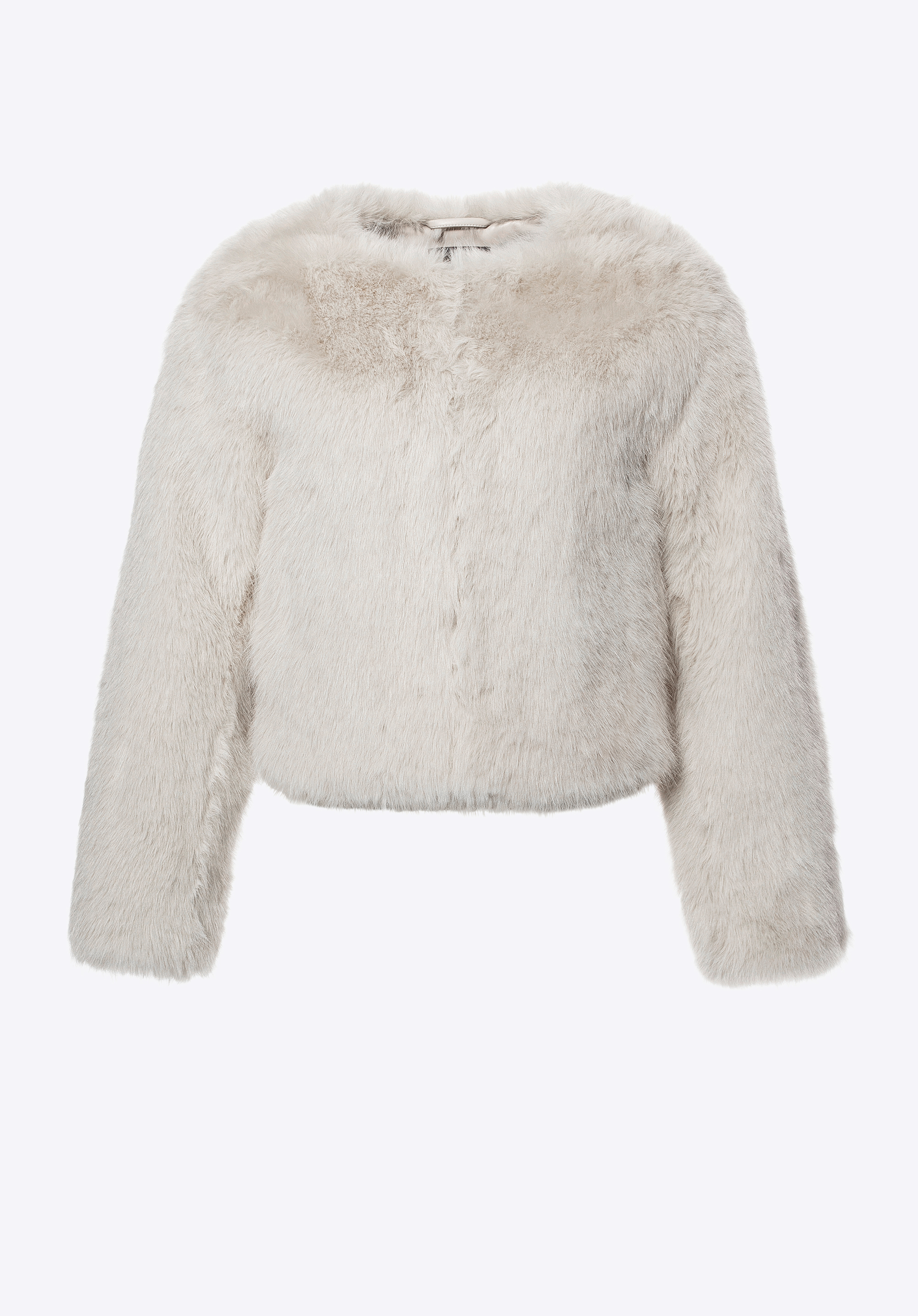 Kurze Kunstpelzjacke für Damen, Creme, 101-9W-505-0-M, Bild 1