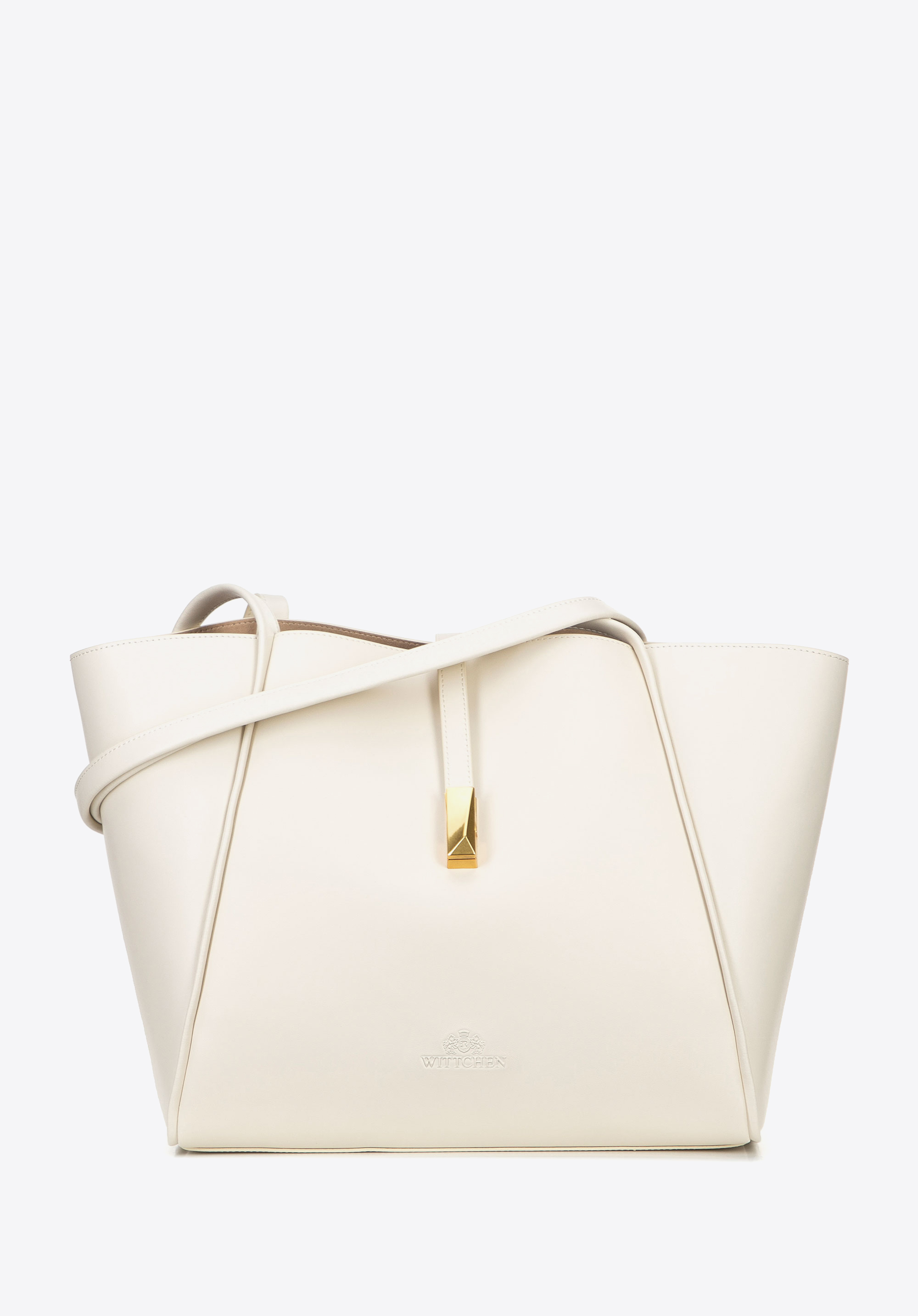 Leder-Shopper mit abnehmbarem Beutel, Creme, 100-4E-201-0, Bild 1