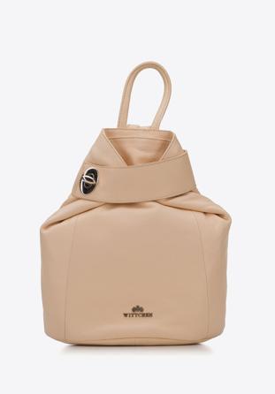 Lederrucksack für Damen mit Stirnband, Creme, 95-4E-017-9, Bild 1